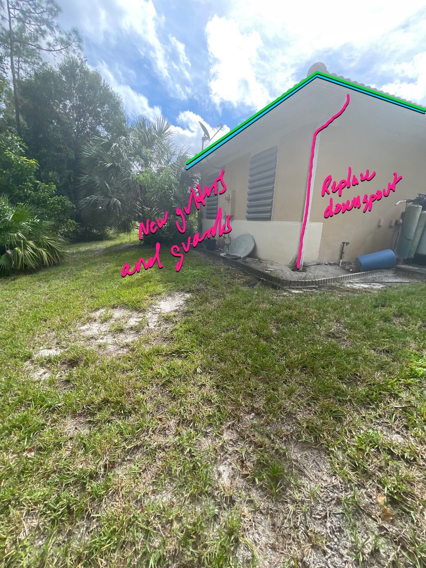 New Splash Guards and 6-Inch seamless Gutters in Naples FL by Gutter Professors