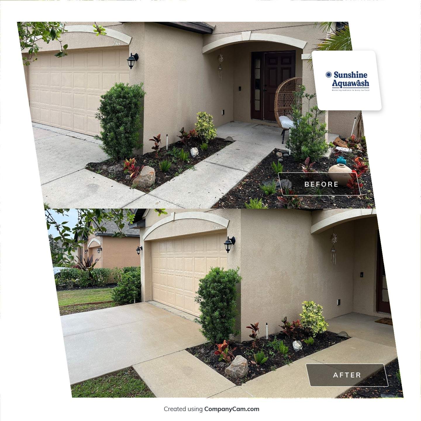 House Wash & Driveway Cleaning in Palmetto Estates Community, Palmetto, FL by Sunshine AquaWash