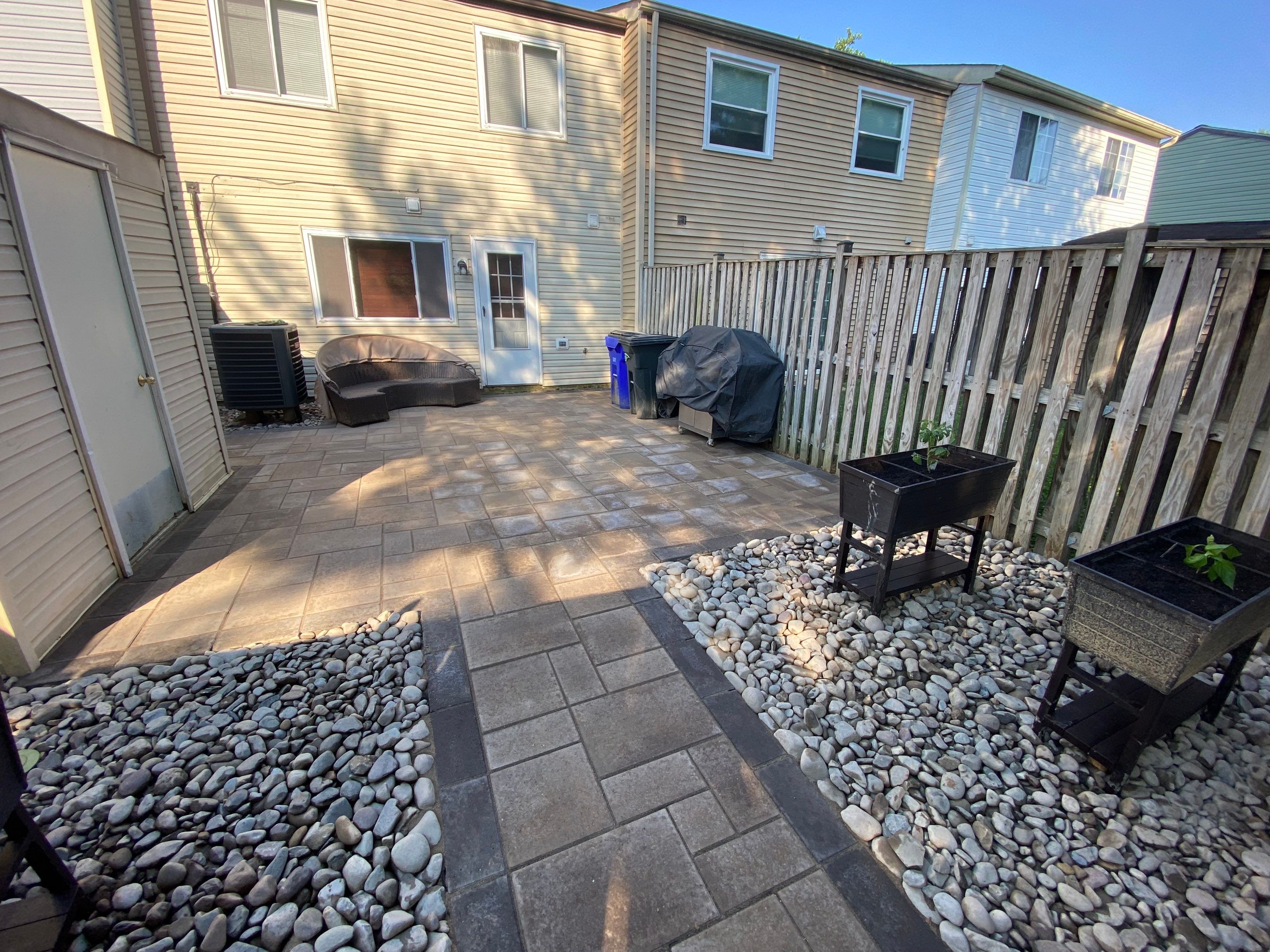 Backyard Transformation using Techo-Bloc Pavers by The Smet Companies, LLC