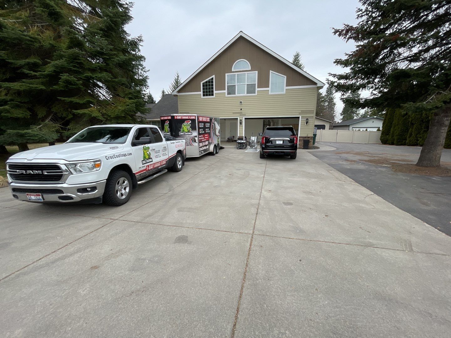 Garage Transformation using Slate Stone by Croc Coatings, LLC
