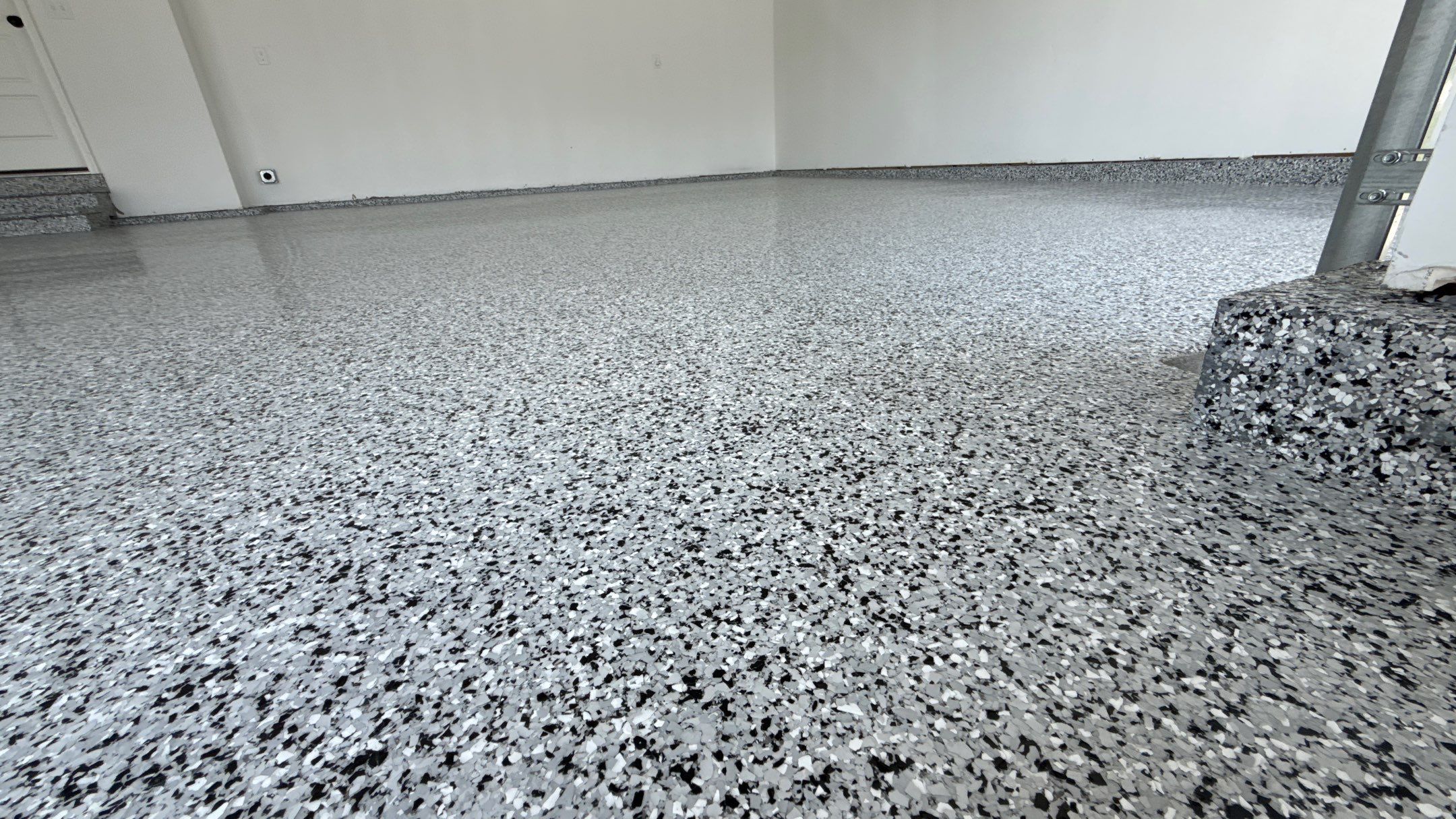 Another Beautiful Houndstooth Flake Floor Complete  by Banner Garage