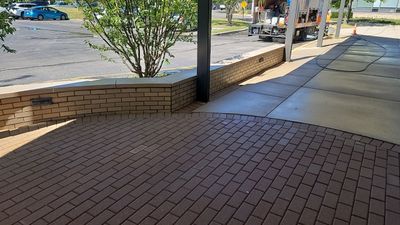 commercial pressure washing using Algaecide, soft wash soap