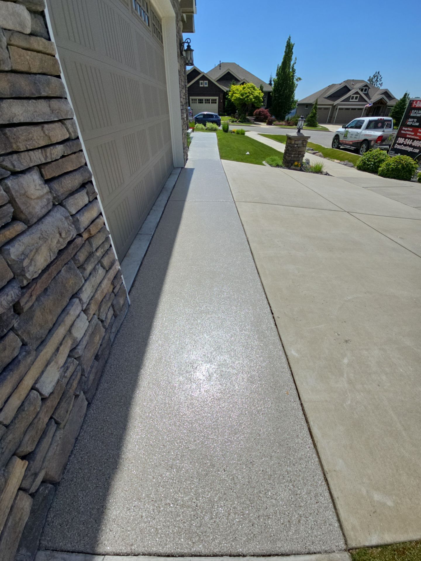 Walkway Transformation using Pebble Beach by Croc Coatings, LLC