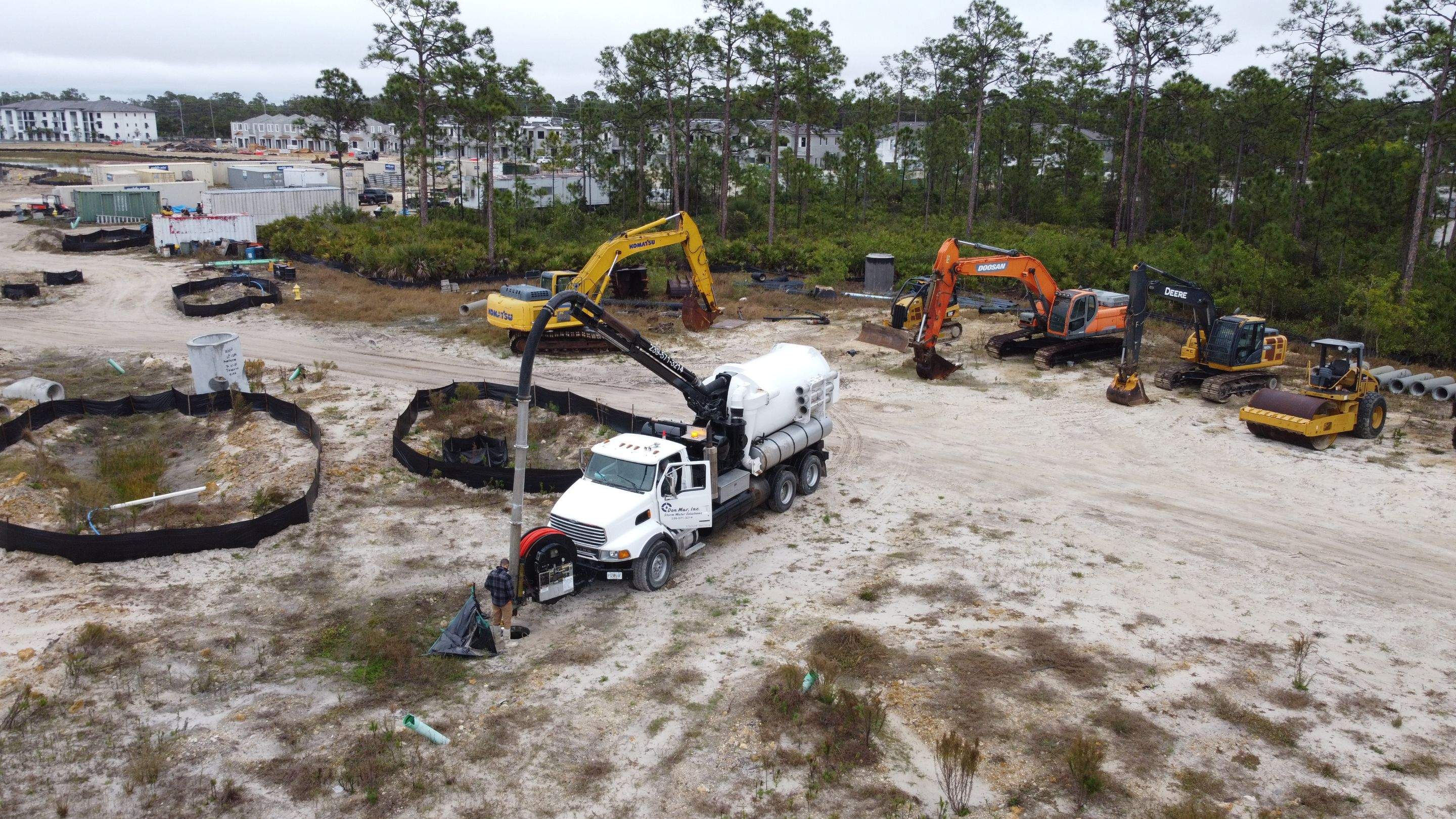 New Residential Construction Community Sewer System Cleaning by APS Power & Water
