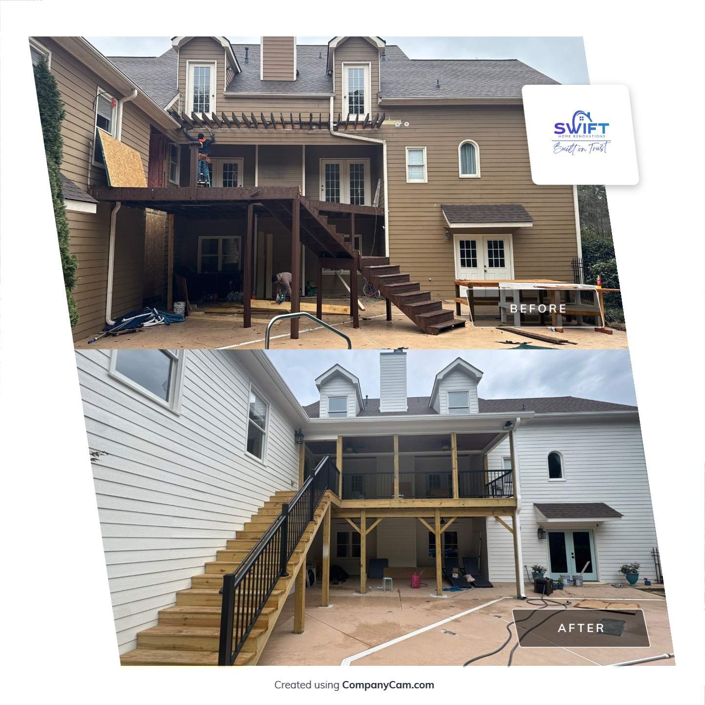 Elevated Deck and Screened-In Porch Replacement in Powder Springs by Swift Home Renovations