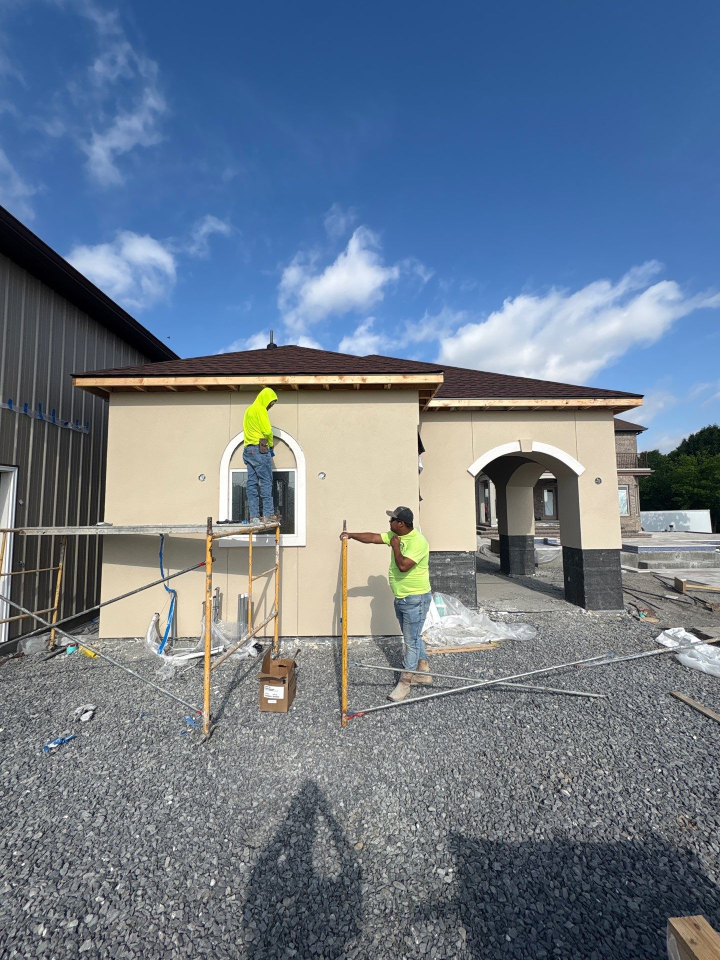 Custom Stucco Pool House and Pavilion Construction in Cross Plains by U.S. Exterior Solutions