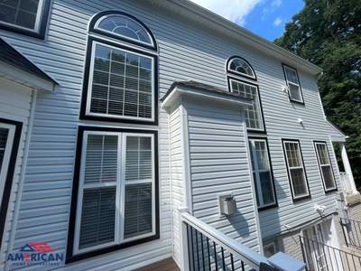 Vinyl Siding Replacement + Black Trim