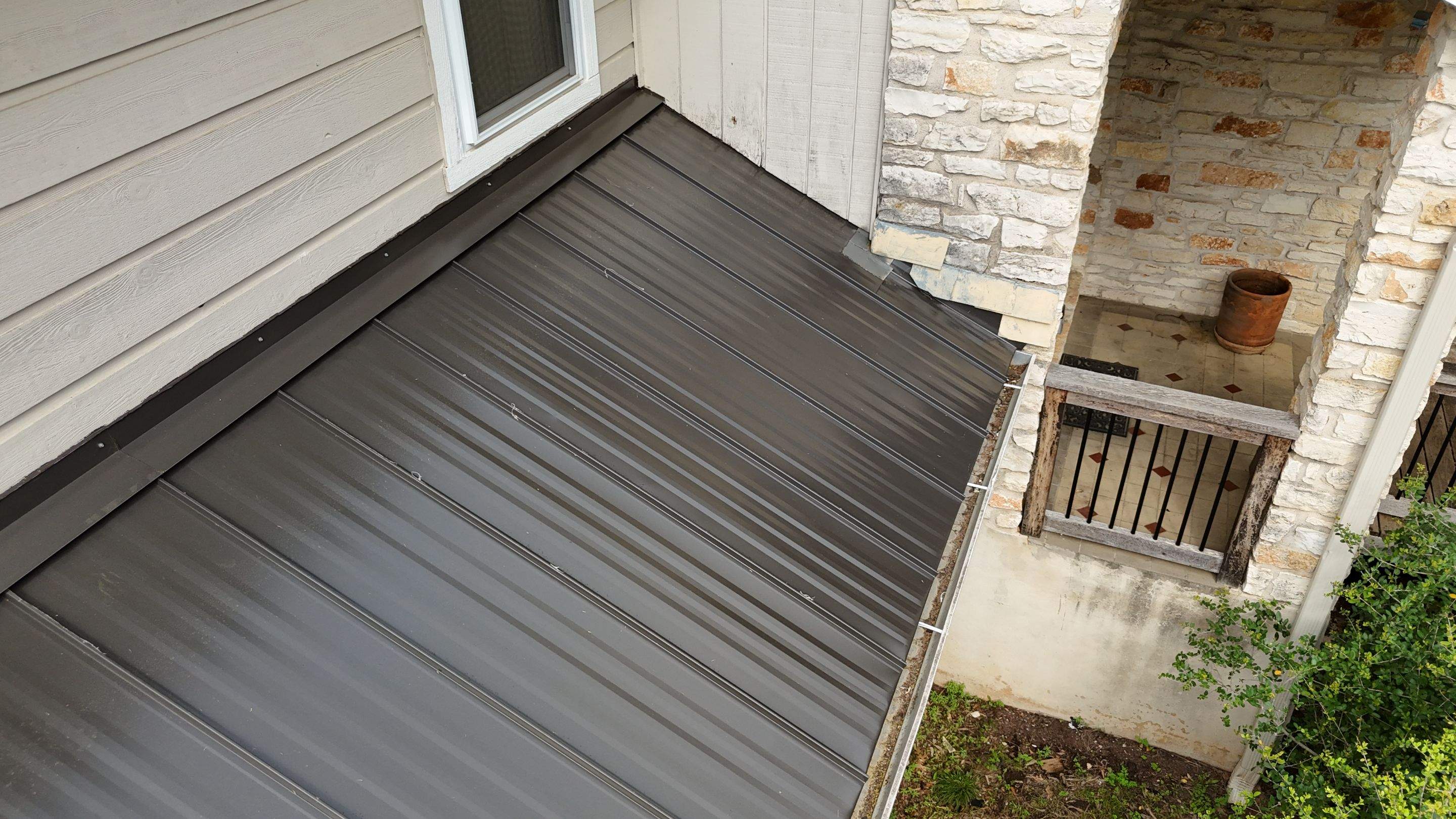 Dark Bronze - L&A Standing Seam with Striations by RoofsOnly.com