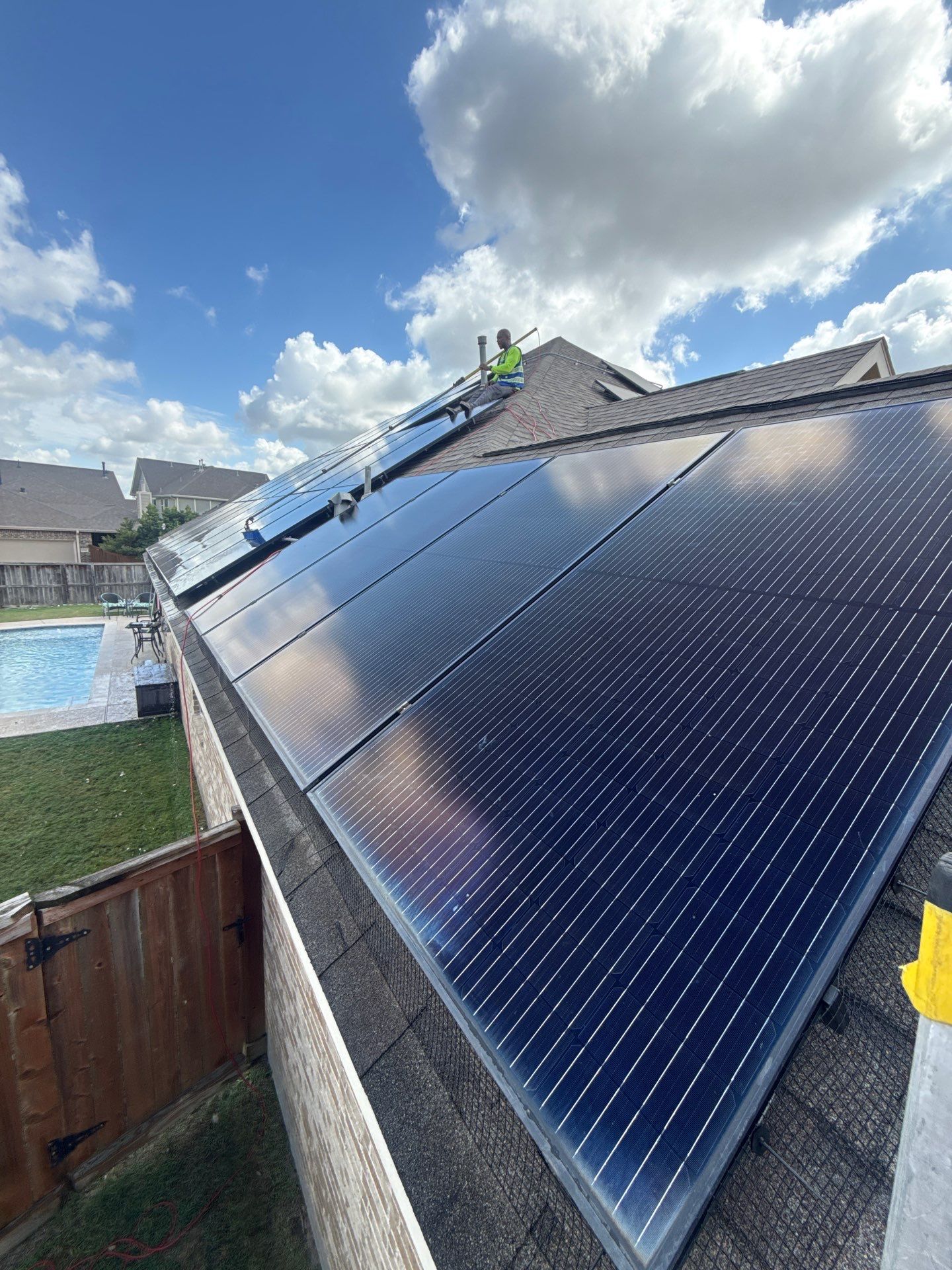 Solar Panel Cleaning and Critter Guard Installation in Cypress by Zeal Power Washing