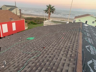 Galveston Waterfront Roof Installation In Progress