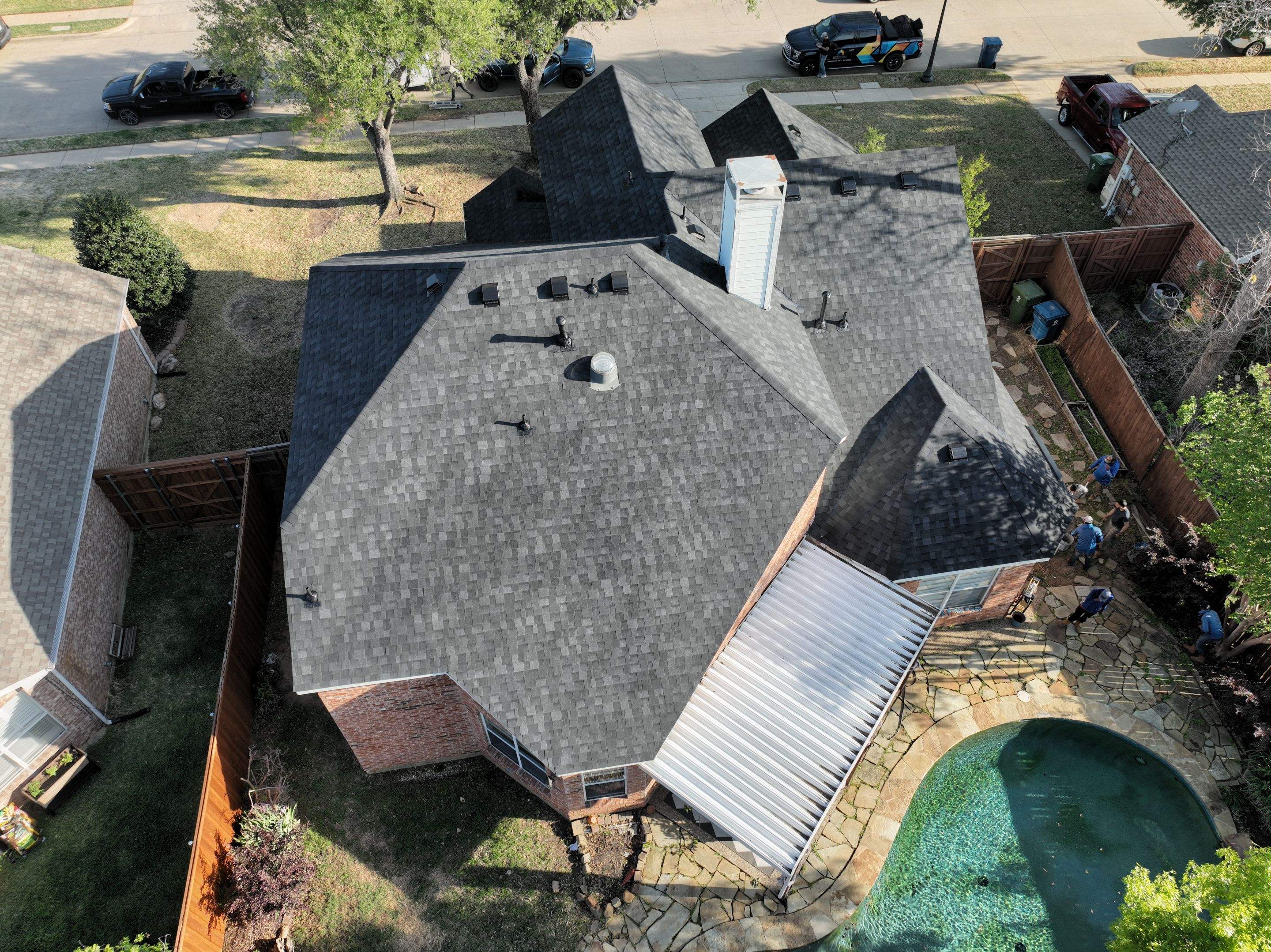 Residential Roofing Installation using IKO Nordic Granite Black by OneSource Roofing and Restoration