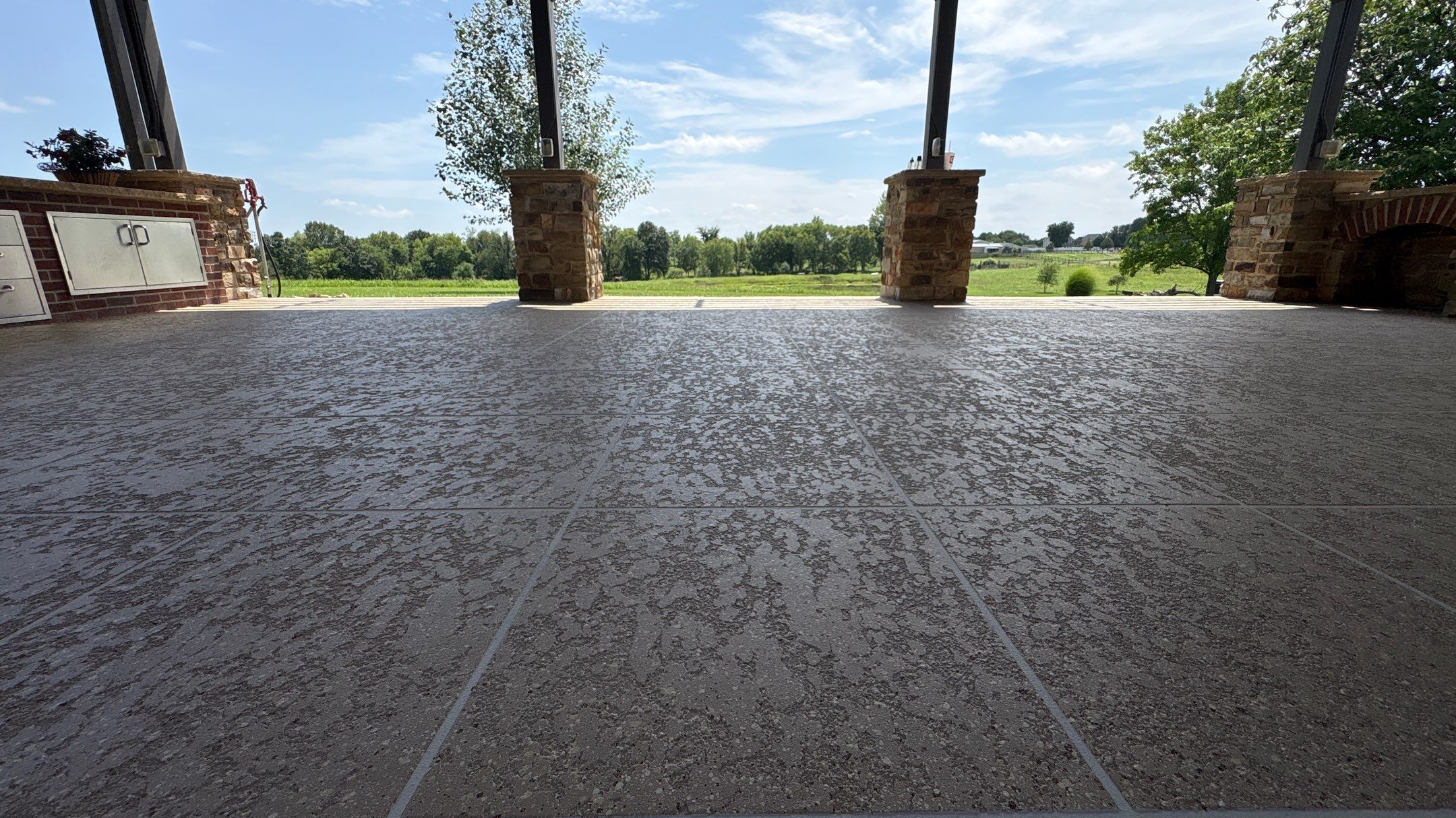 Custom Back Patio Resurface - Kearney, MO by Big Red Decorative Concrete, LLC