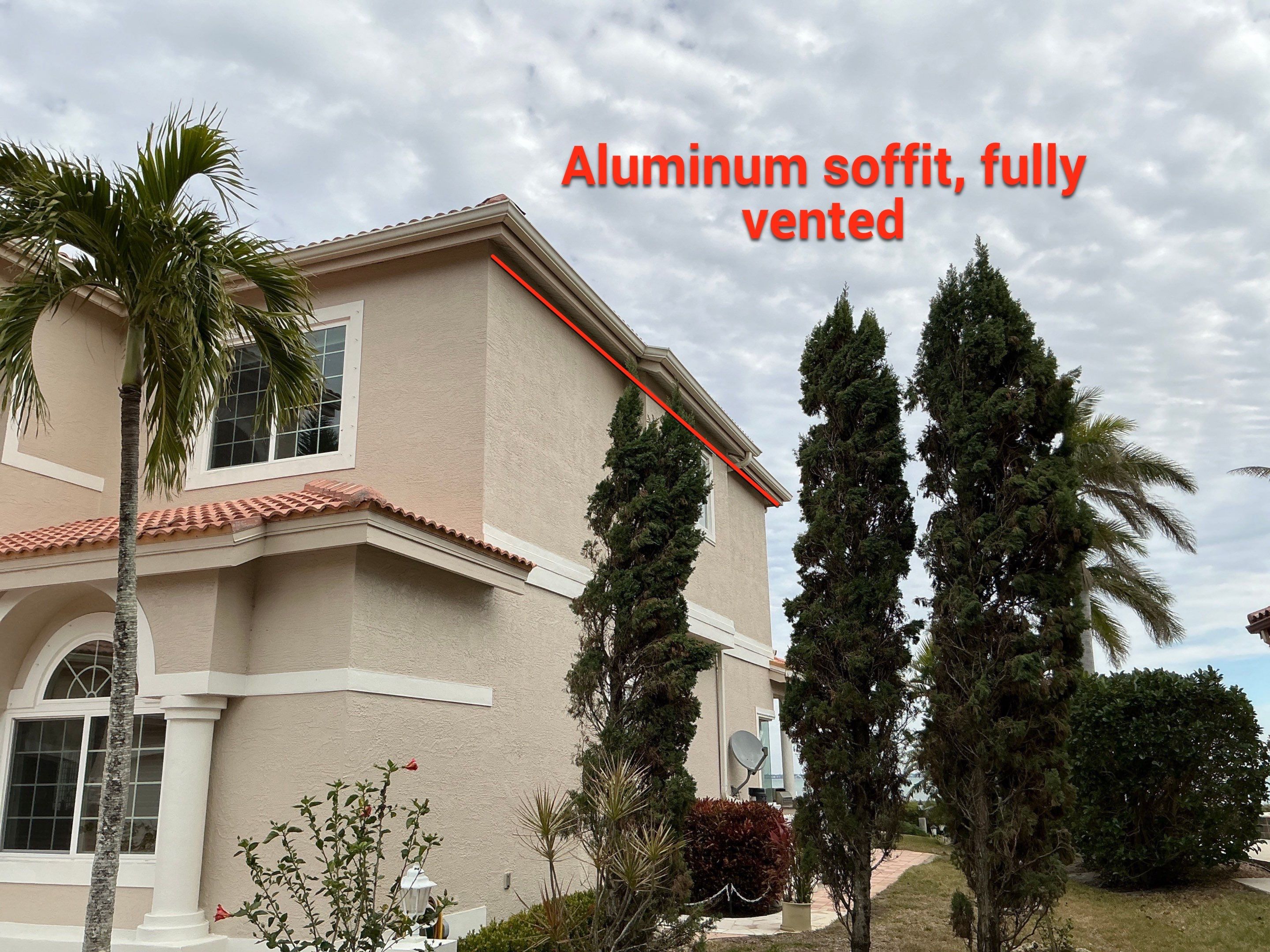 Aluminum White Soffit in Longboat Key FL by Gutter Professors