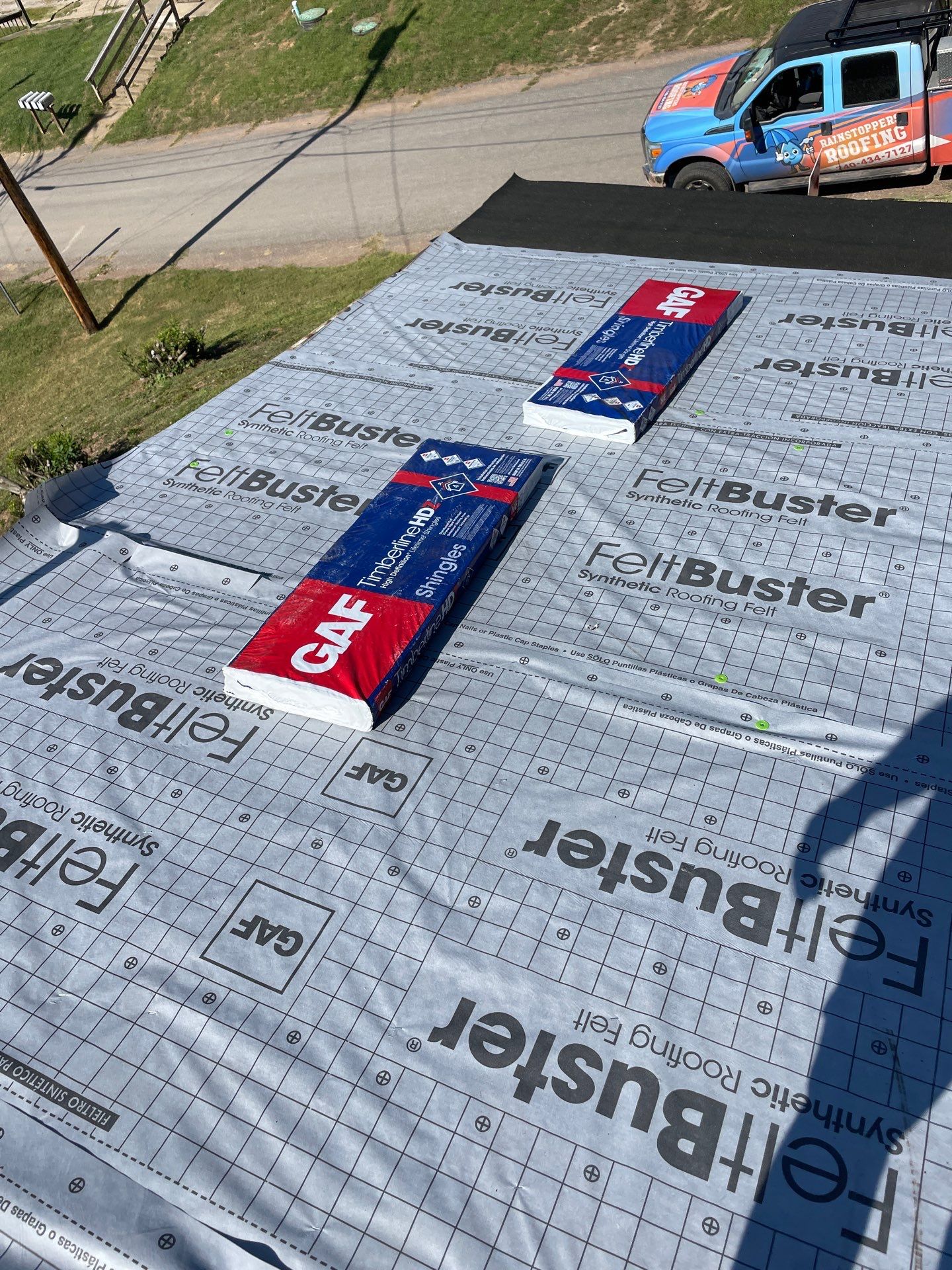 Residential Roofing Installation using GAF TImberline HDZ Hickory by Rainstoppers Roofing