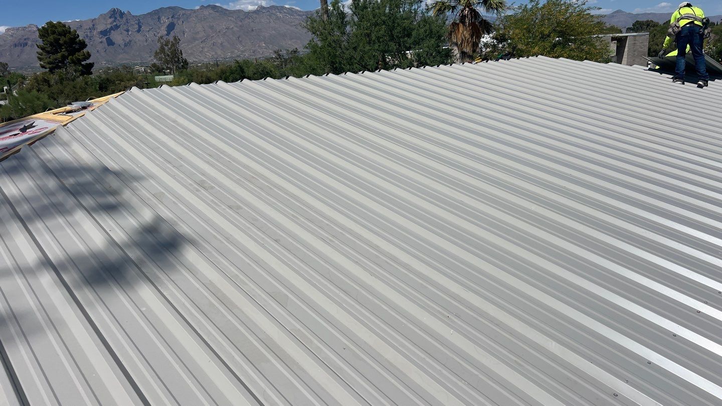 Light Stone Exposed Fastener by Reimagine Roofing