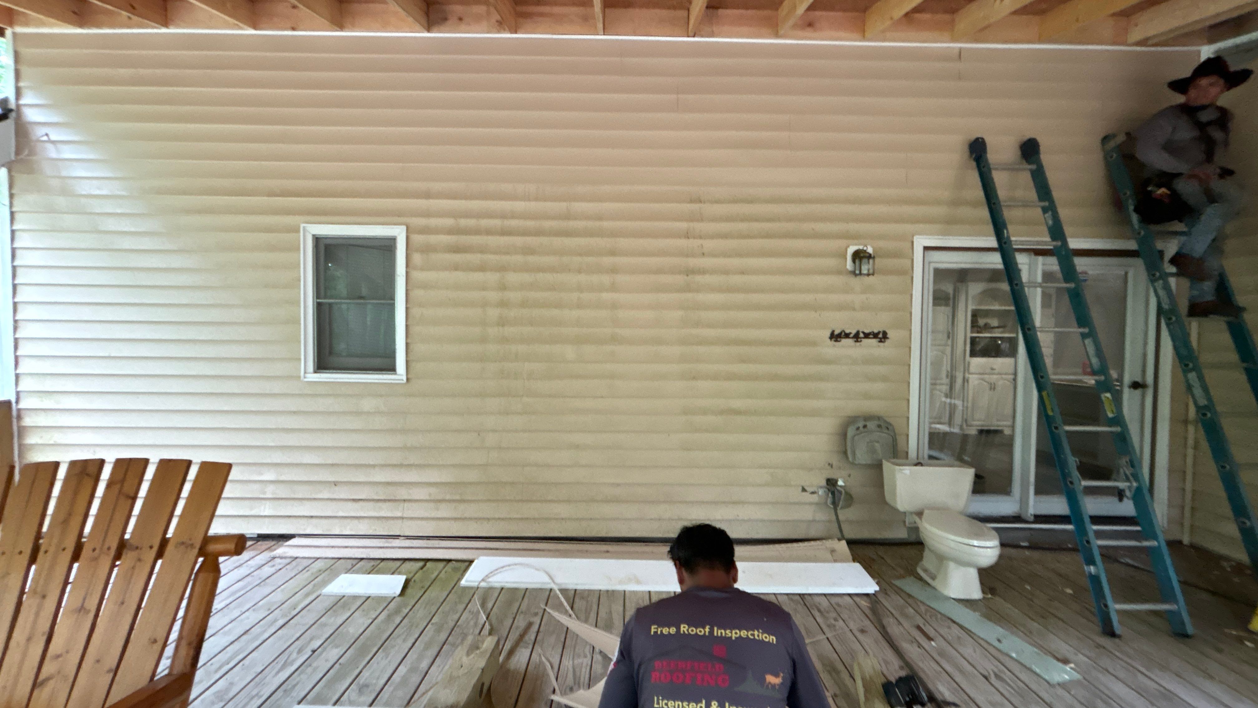 Roof Replacement and cover porch  by Deerfield Roofing LLC