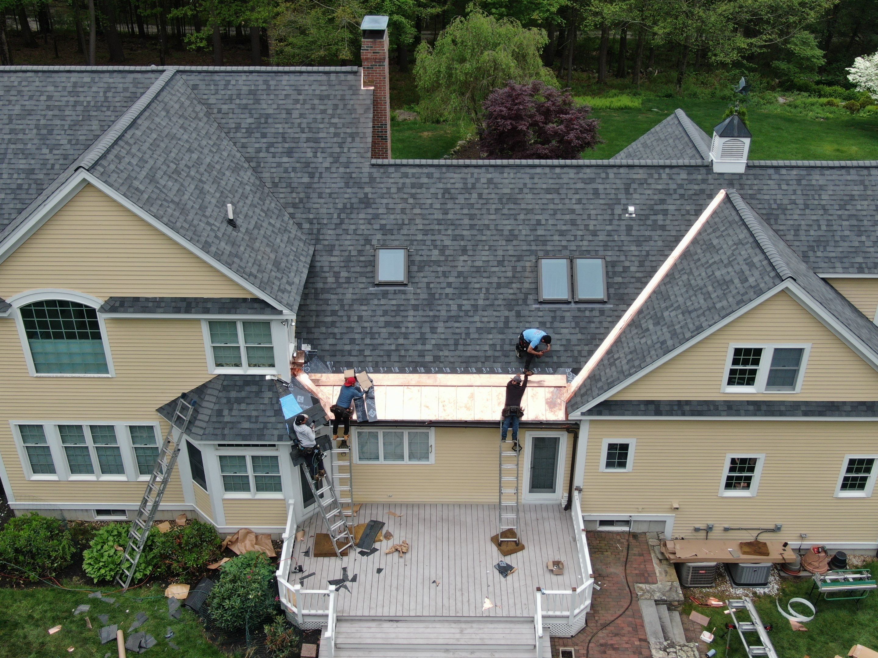 Roof Replacement with Owens Corning Shingles and Copper Flashing by Mighty Dog Roofing of Greater Middlesex County