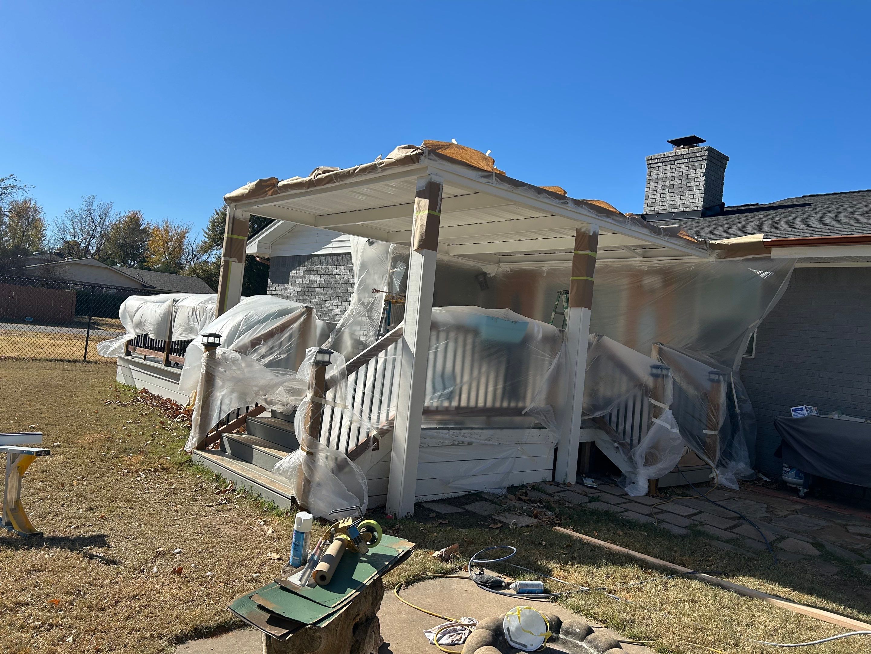 Exterior Painting on Patio Tuttle Ok by 5Coat Roofing & Construction