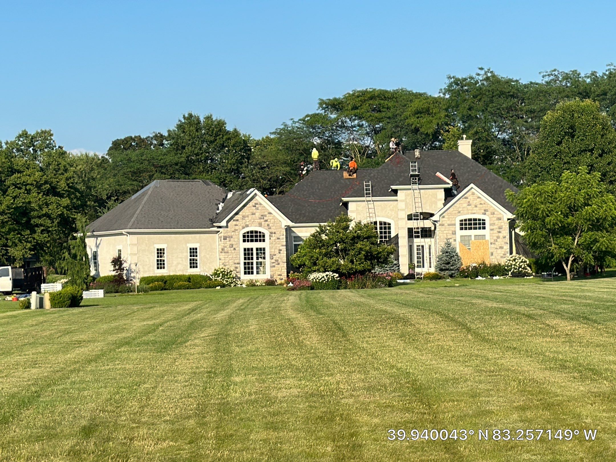 Residential Roofing Installation using Atlas Pinnacle Black Shingles by 614 Exteriors