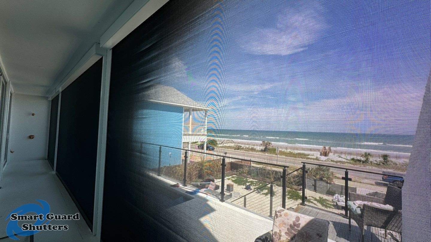 UltraShield Hurricane Screen in White/Black, Rolling Shutter in White by Smart Guard Shutters