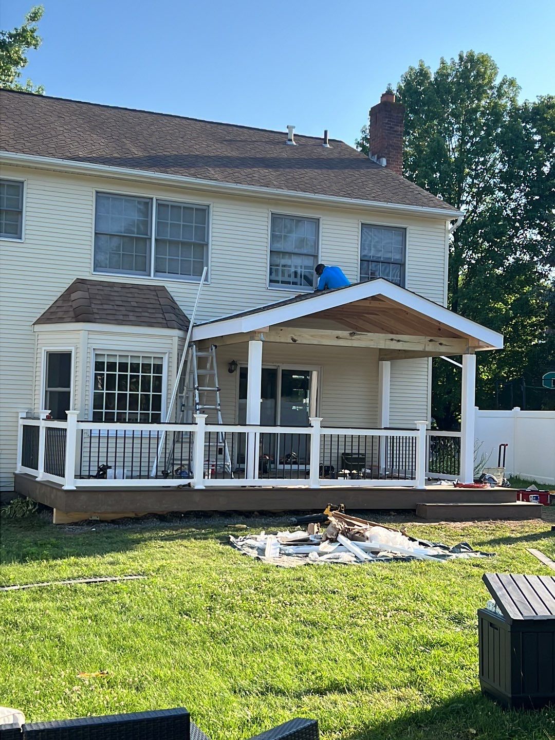 New deck and open porch Newton PA by deck guardian