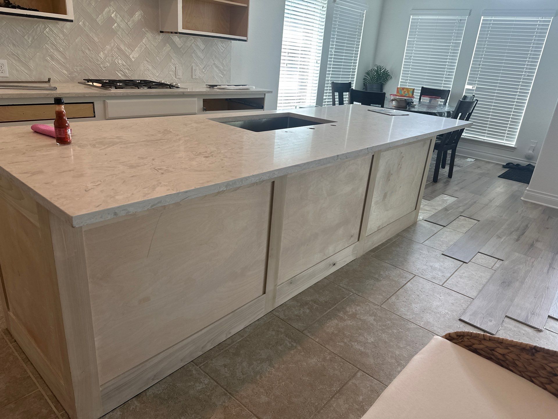 Kitchen Remodel using Water mitigation equipment by L&T General Contractors and Restoration INC