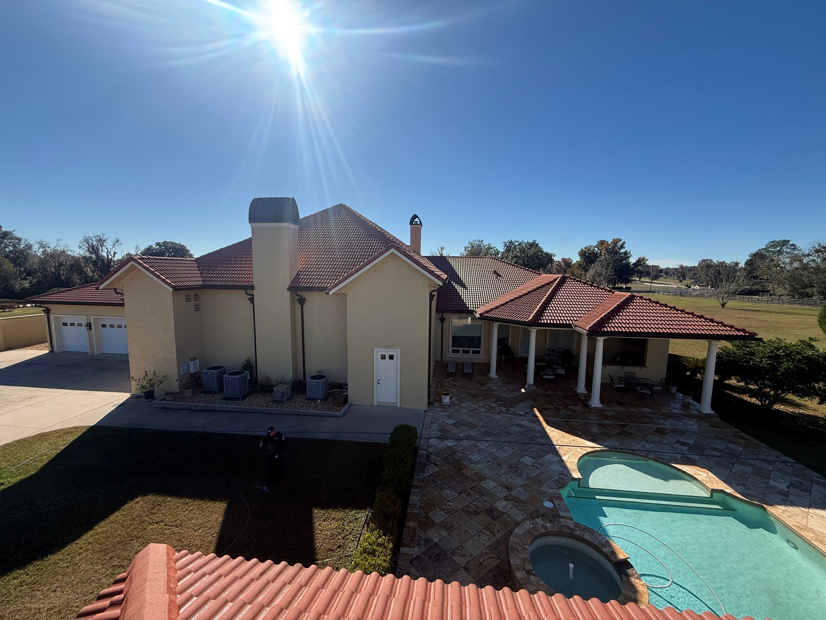 Roof and Exterior Cleaning at Ocala Family Compound by Infinite Exteriors LLC