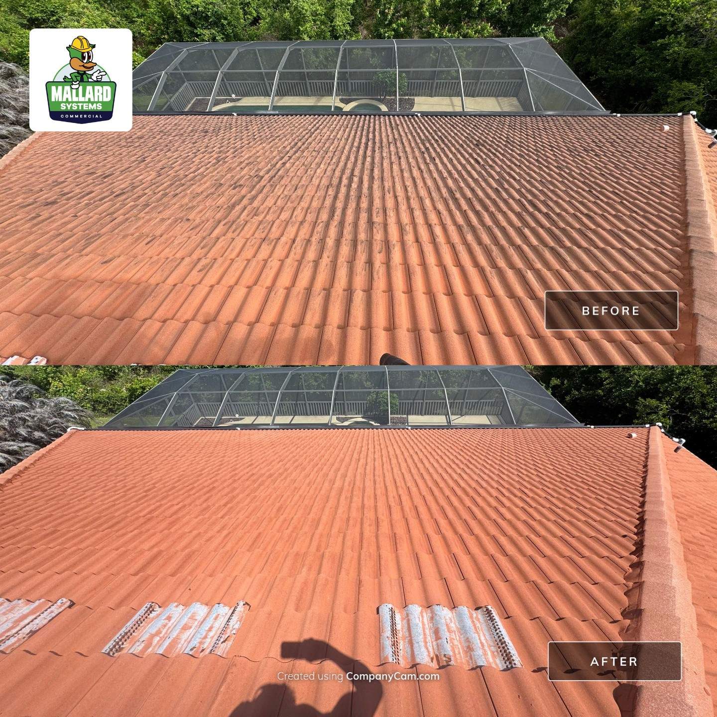 Barrel Tile Roof Cleaning by Mallard Systems