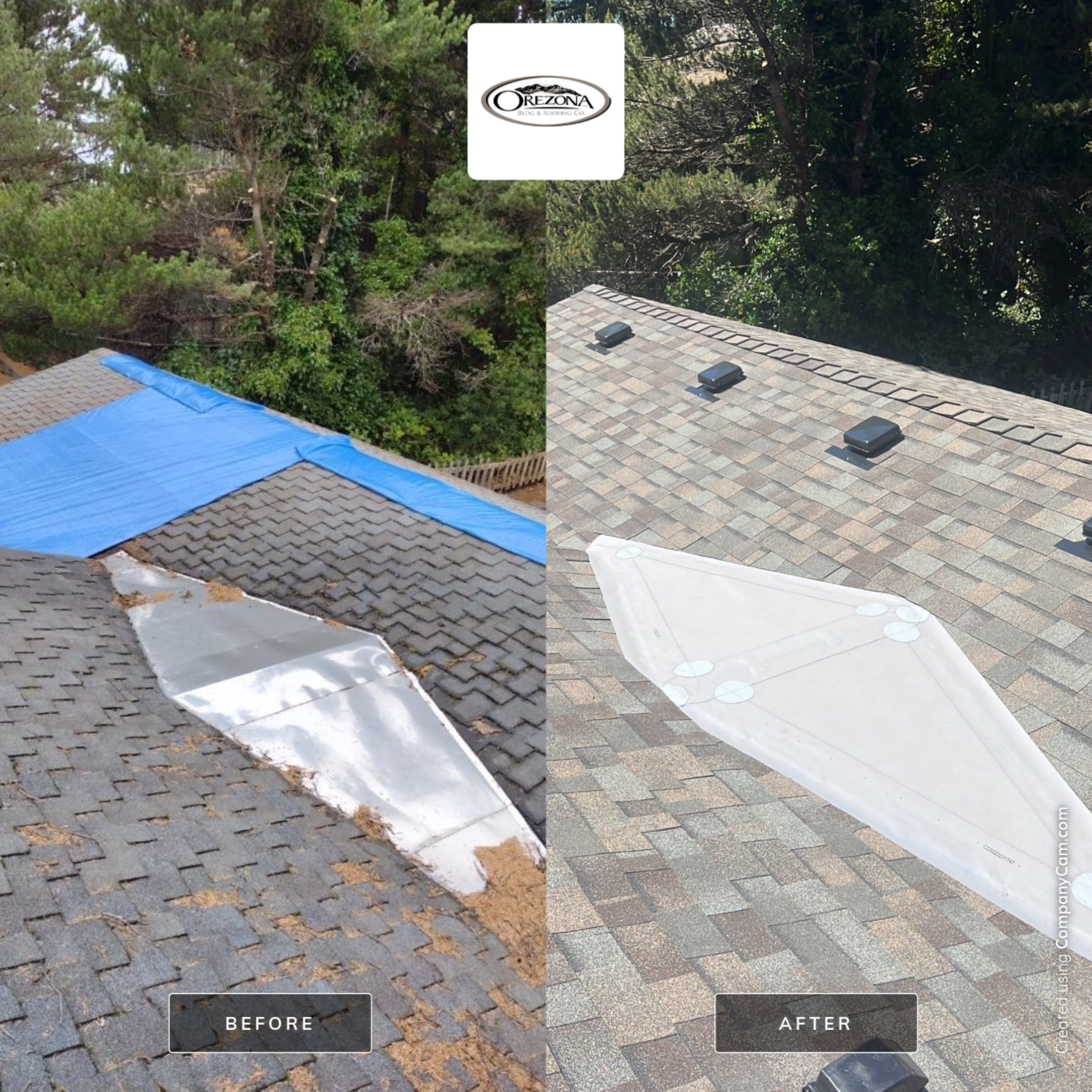 Residential Roofing Installation using Malarkey Highlander with GAF 60mil TPO by Orezona Building & Roofing Company, Inc.