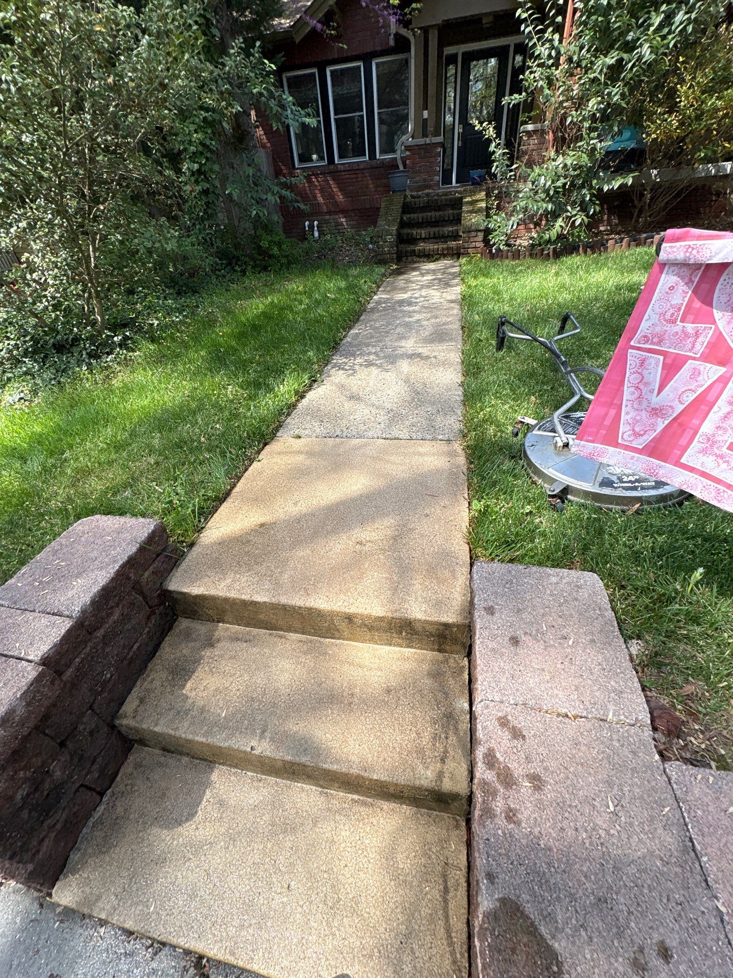 Patio pressure washing and residential driveway surface cleaning