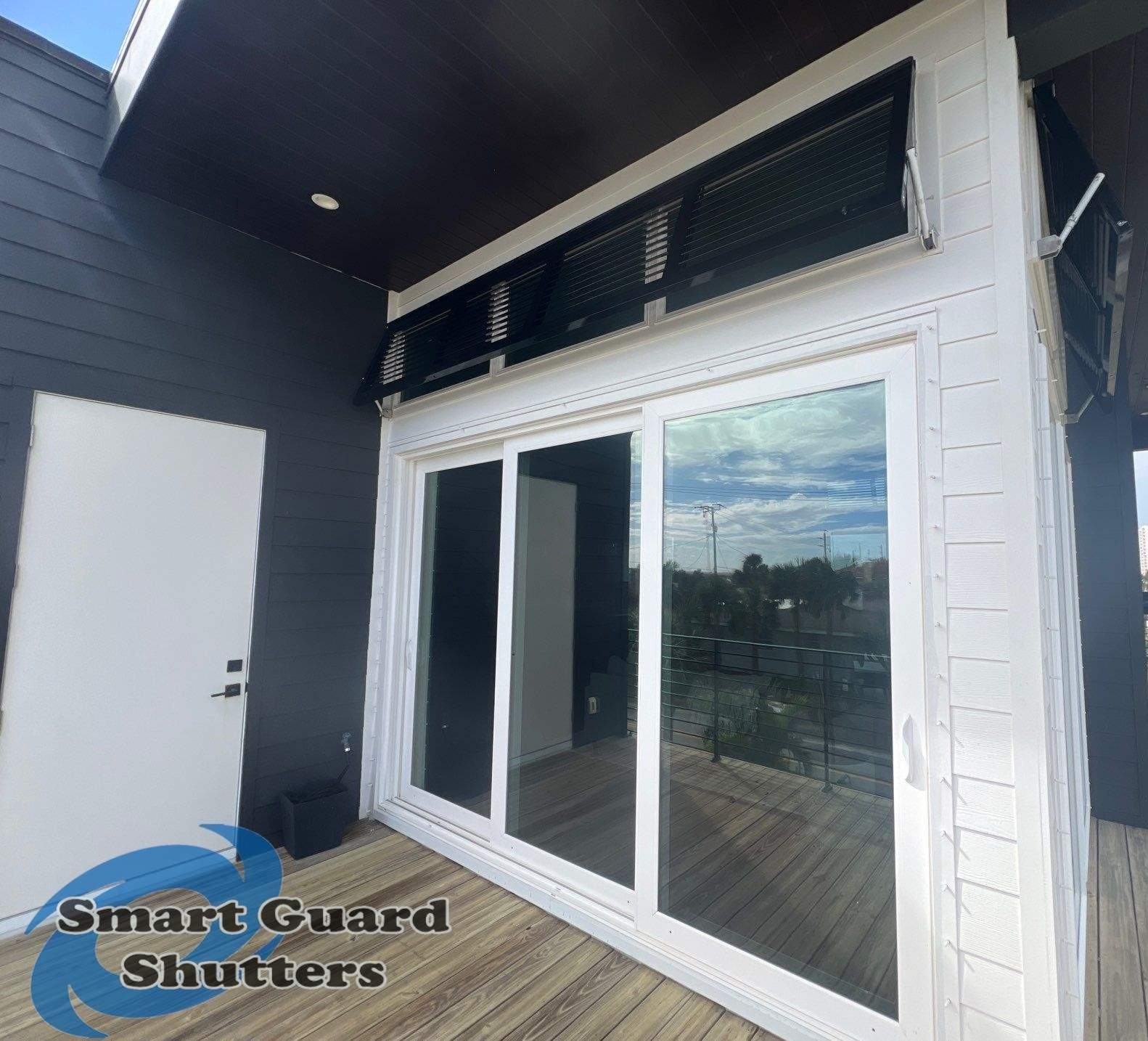  AstroGuard Hurricane Fabric & Impact Bahamas in Jet Black by Smart Guard Shutters
