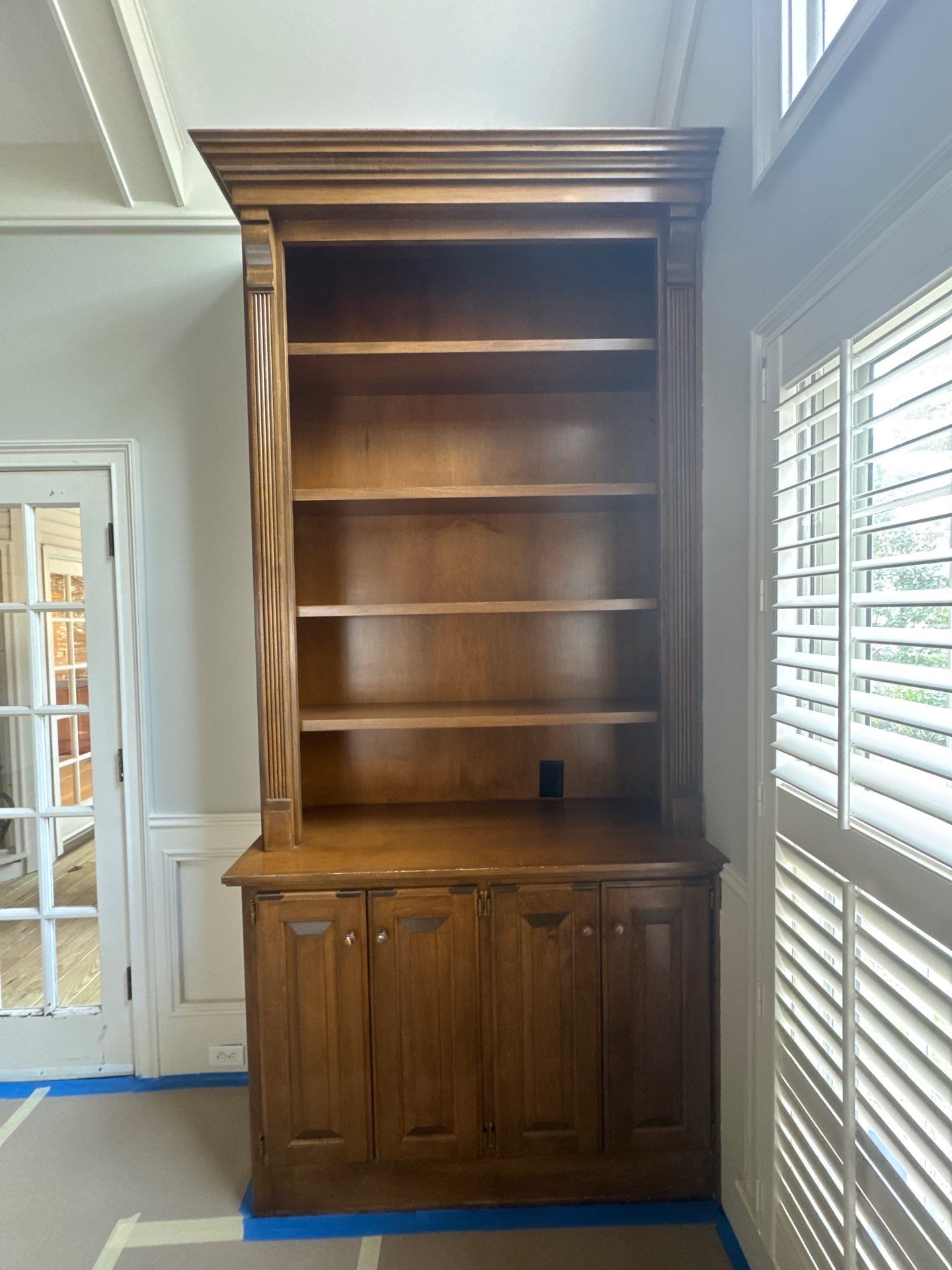 Dark Walnut Hardwood Floor Refinishing and Cabinet Painting in Atlanta by Swift Home Renovations
