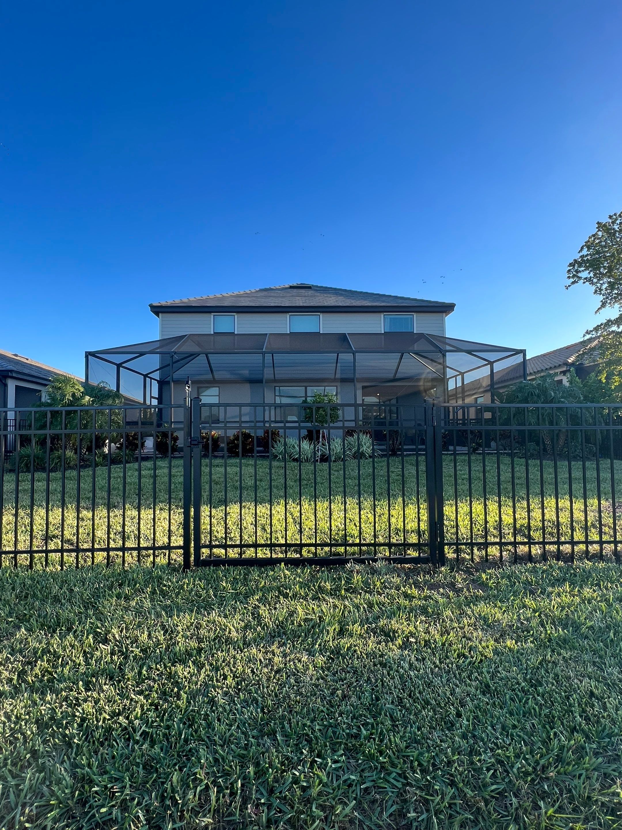 Aluminum Fence Installation using Black 3 Rail Aluminum Fence by Asap fence and gates, LLC