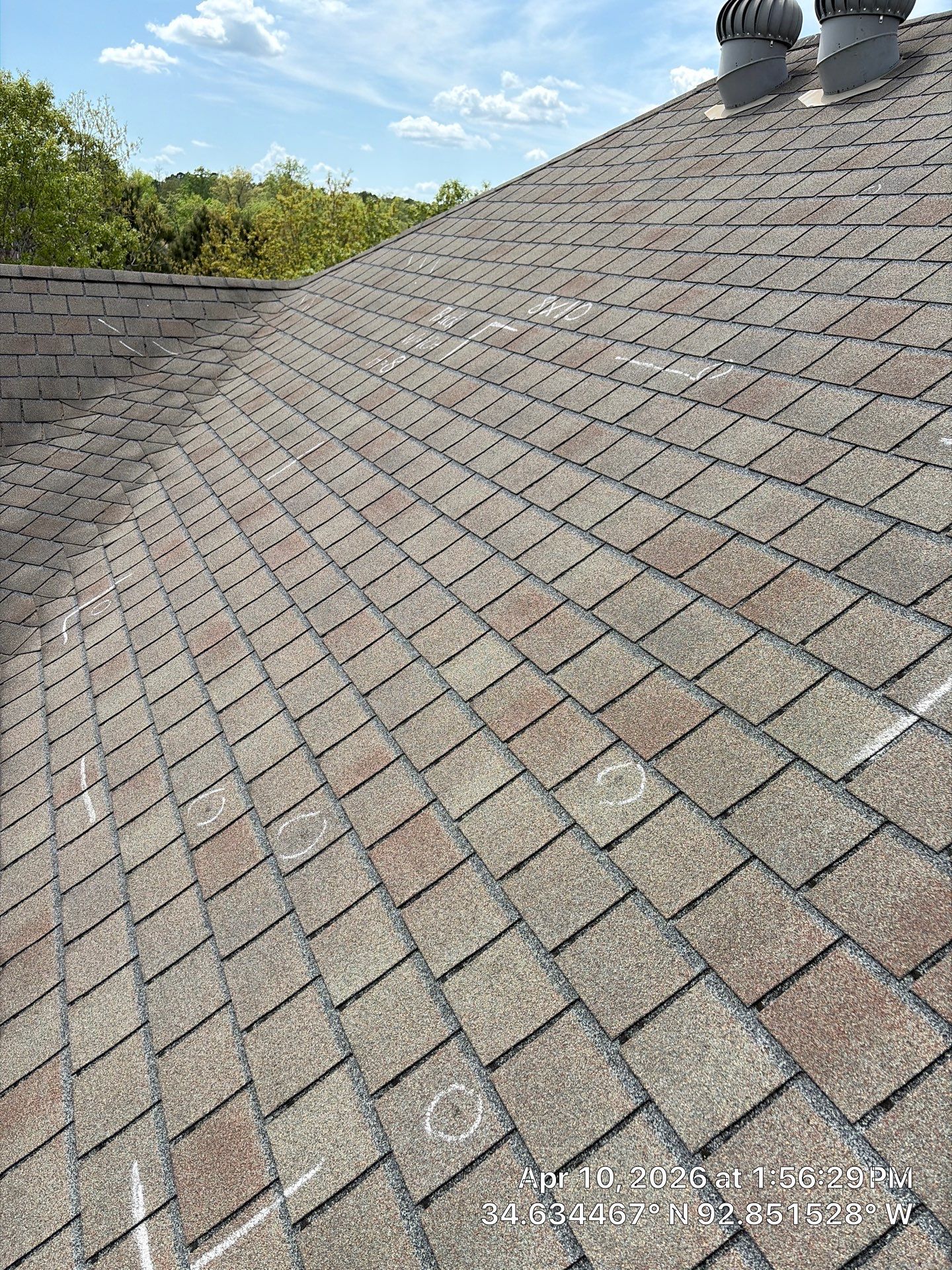 Shingle Roof Damage Assessment in Hot Springs Village by Temple Roofing and Exteriors