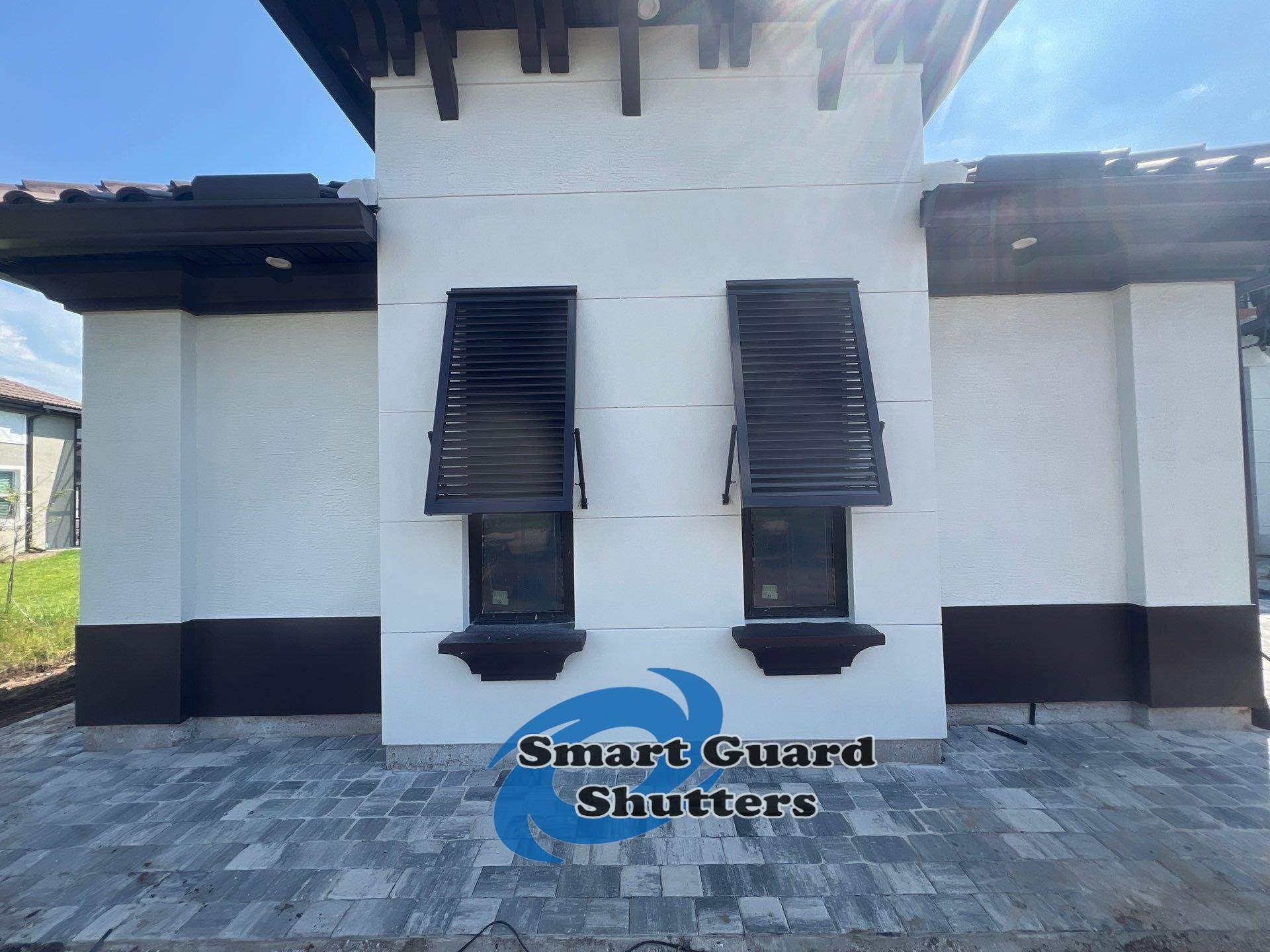 Decorative Bahamas in Grey Brown by Smart Guard Shutters