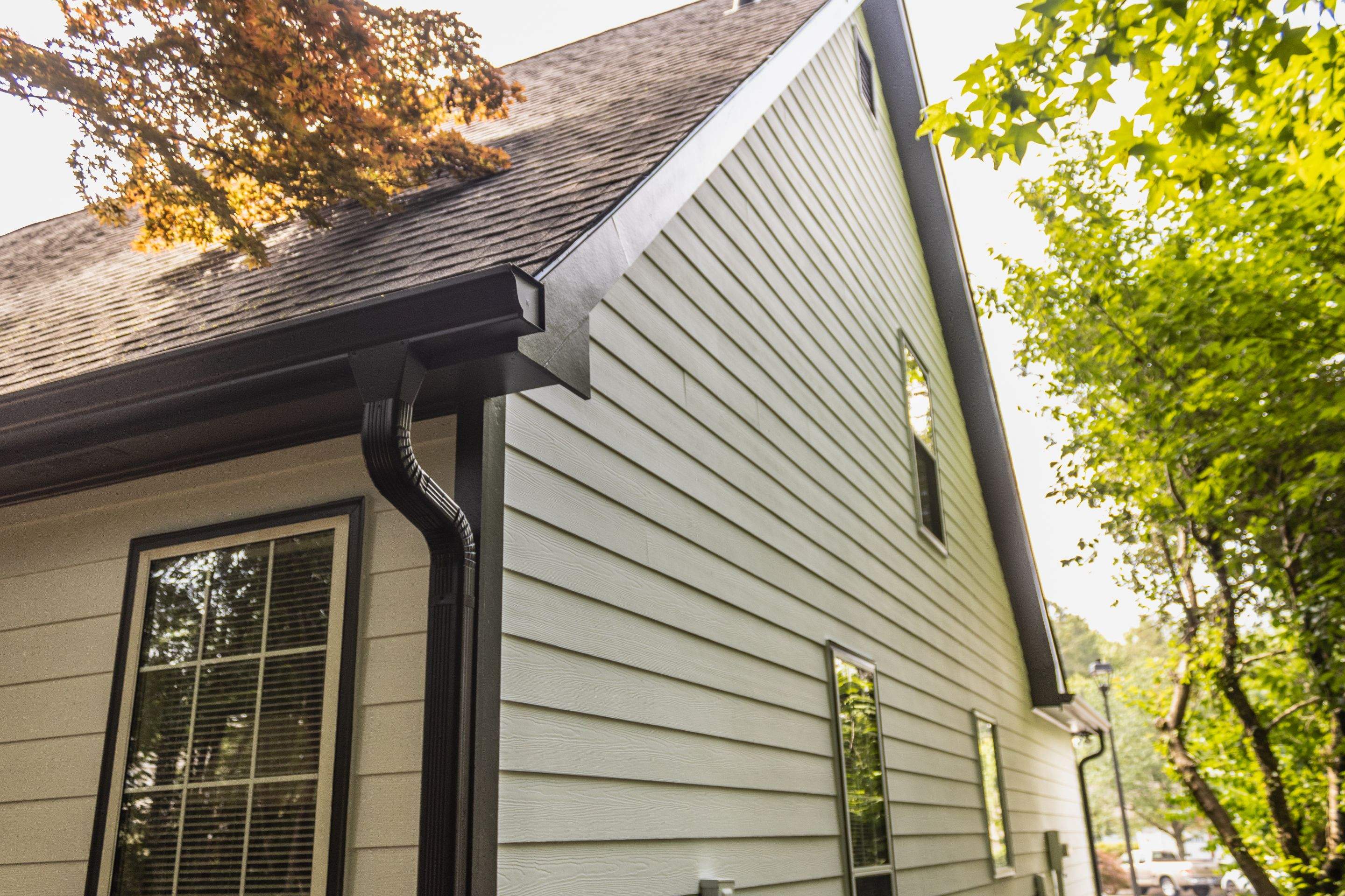 Alpharetta, GA Siding & Exterior Painting with Black Trim Before & After by Nelson Exteriors