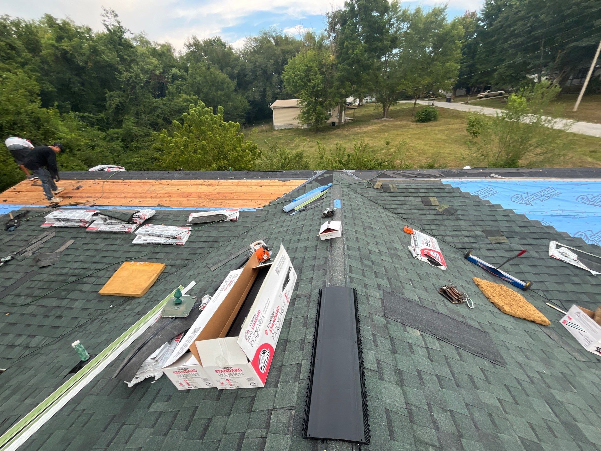 Residential Roofing Install - Atlas Pinnacle Pristine Architectural Shingle - Color Green  by Titan Commercial & Residential Roofing 