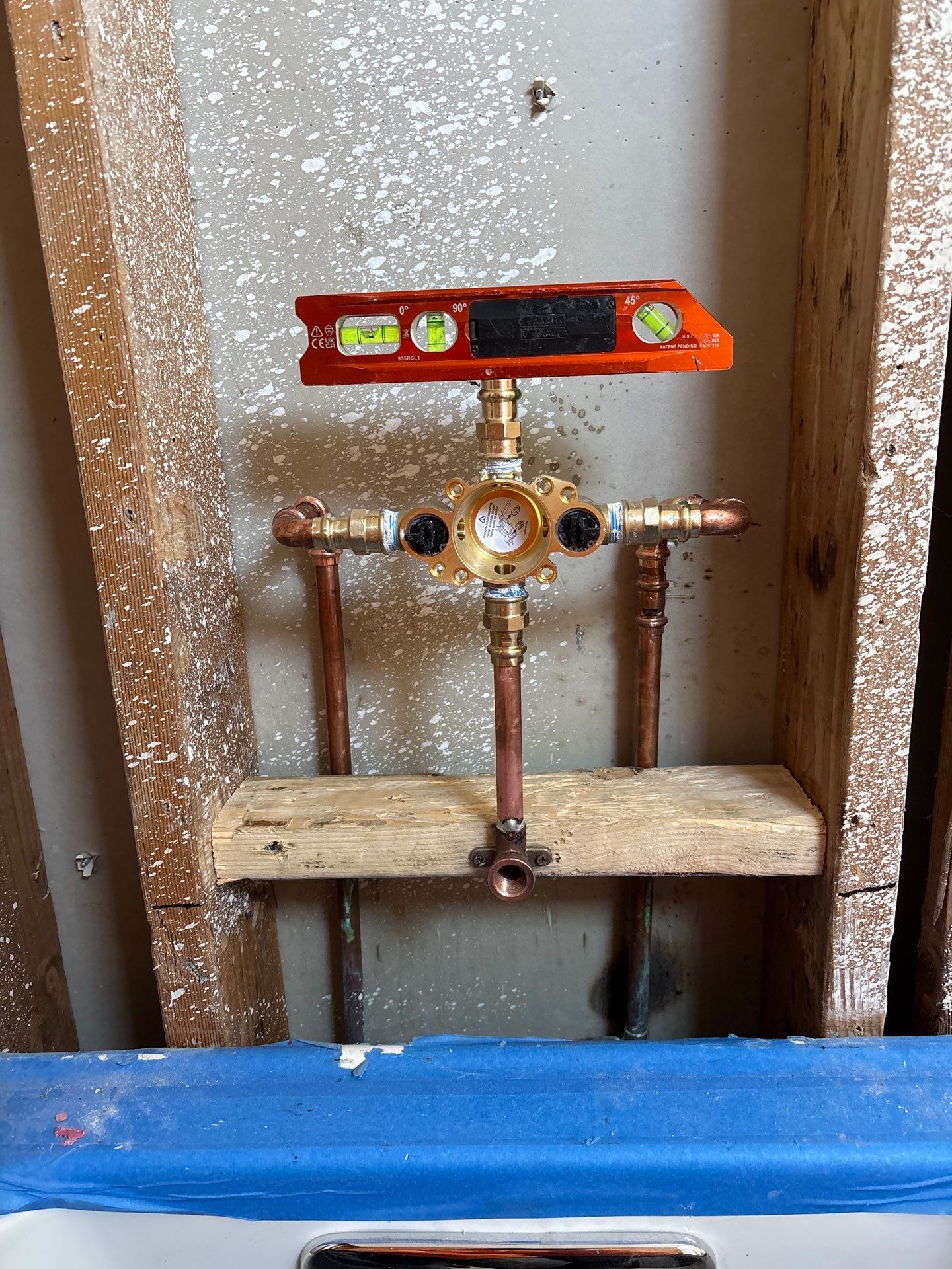 Installing Water Pipe for Shower by Us Plumbing