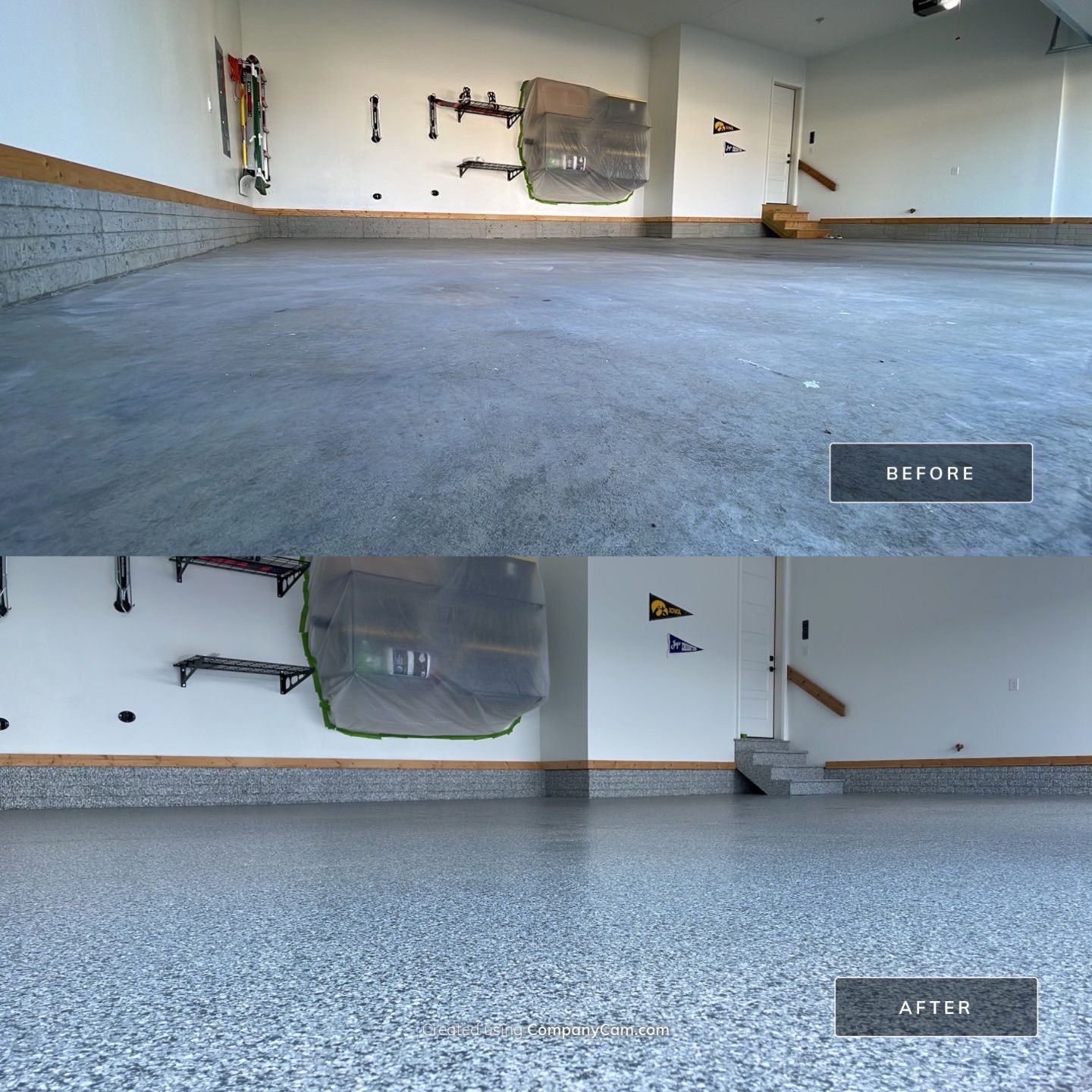 West Des Moines Garage REVAMP! by Revival Concrete Coatings, LLC