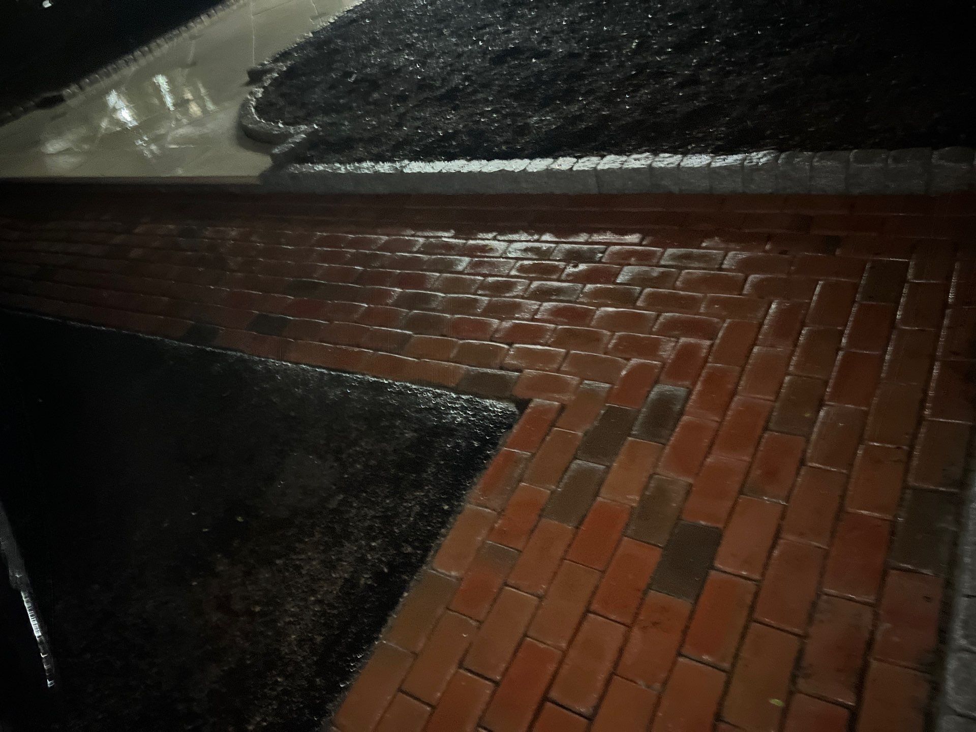 Brick paver clean, sand and seal.  using Algaecide, soft wash soap by Northern Power Washing LLC.