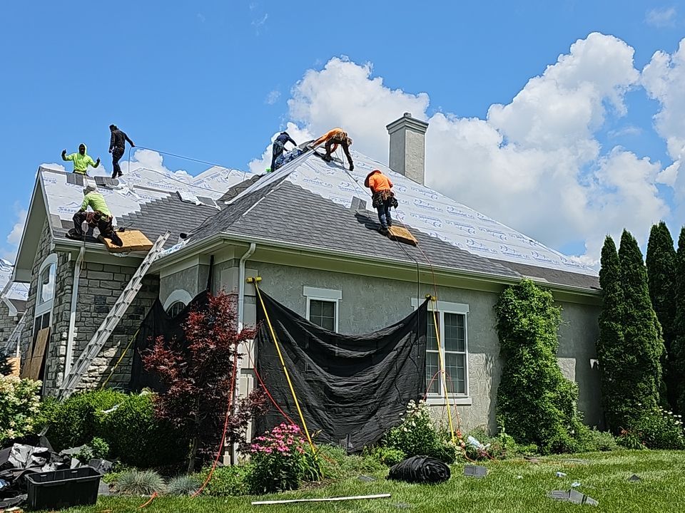 Residential Roofing Installation using Atlas Pinnacle Black Shingles by 614 Exteriors