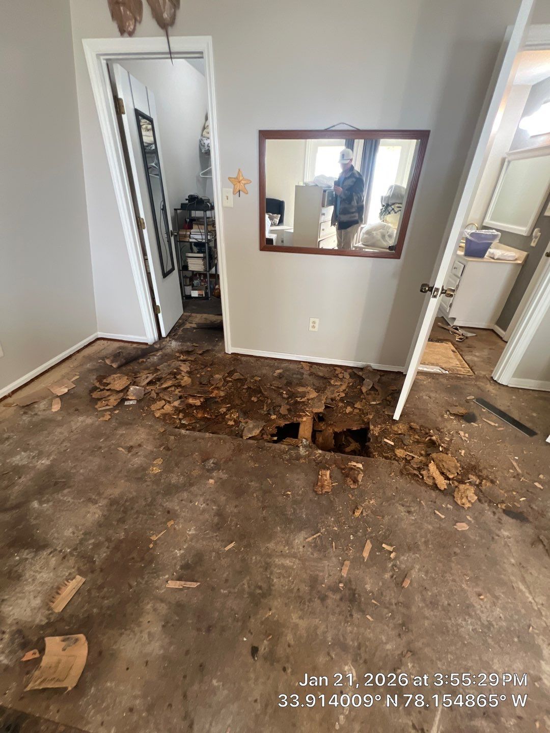 Caving Floors - LVP Structural Floor Repair in Oak Island, NC by Licensed General Contractor by RGR Construction and Roofing, LLC