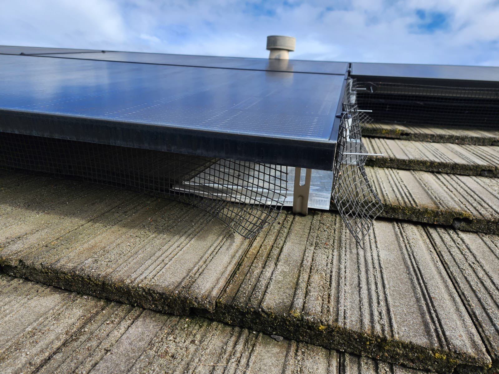 Solar Panel Bird Proofing using Critter Guard Mesh-Flat tile by All One Solar Shine