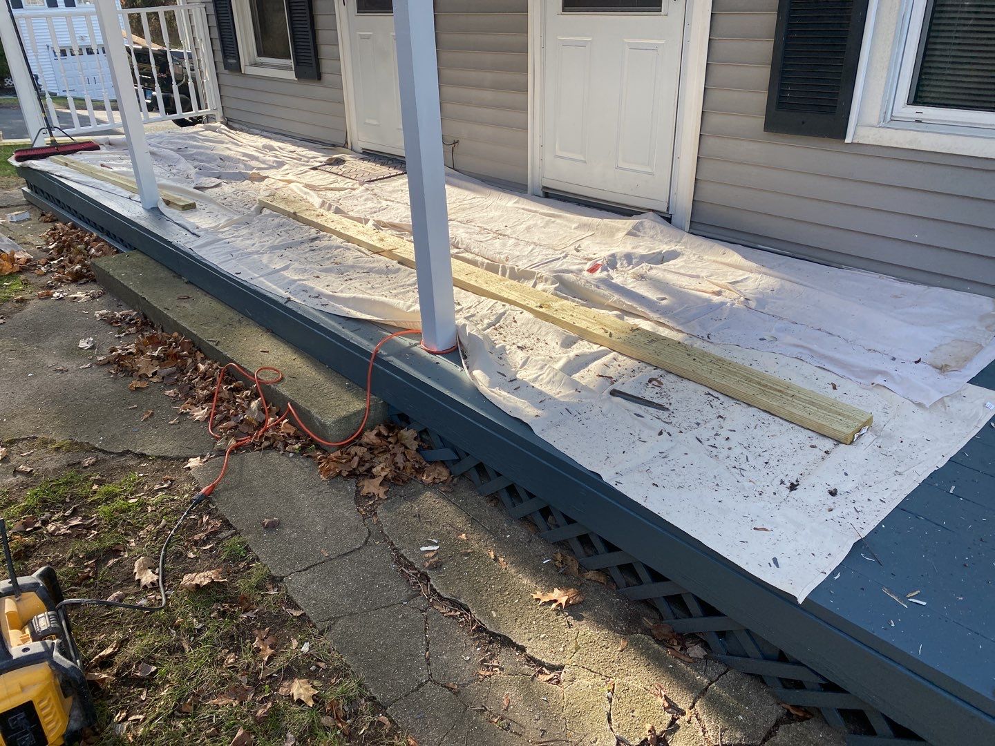 Deck Installation using Pressure treated railing by A Plus Exterior