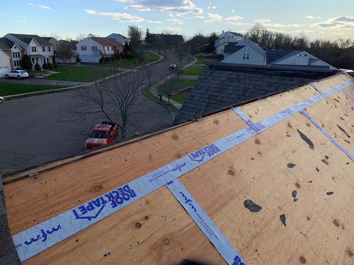 Commercial Roofing Installation using Owens Corning TruDefinition driftwood by A Plus Exterior