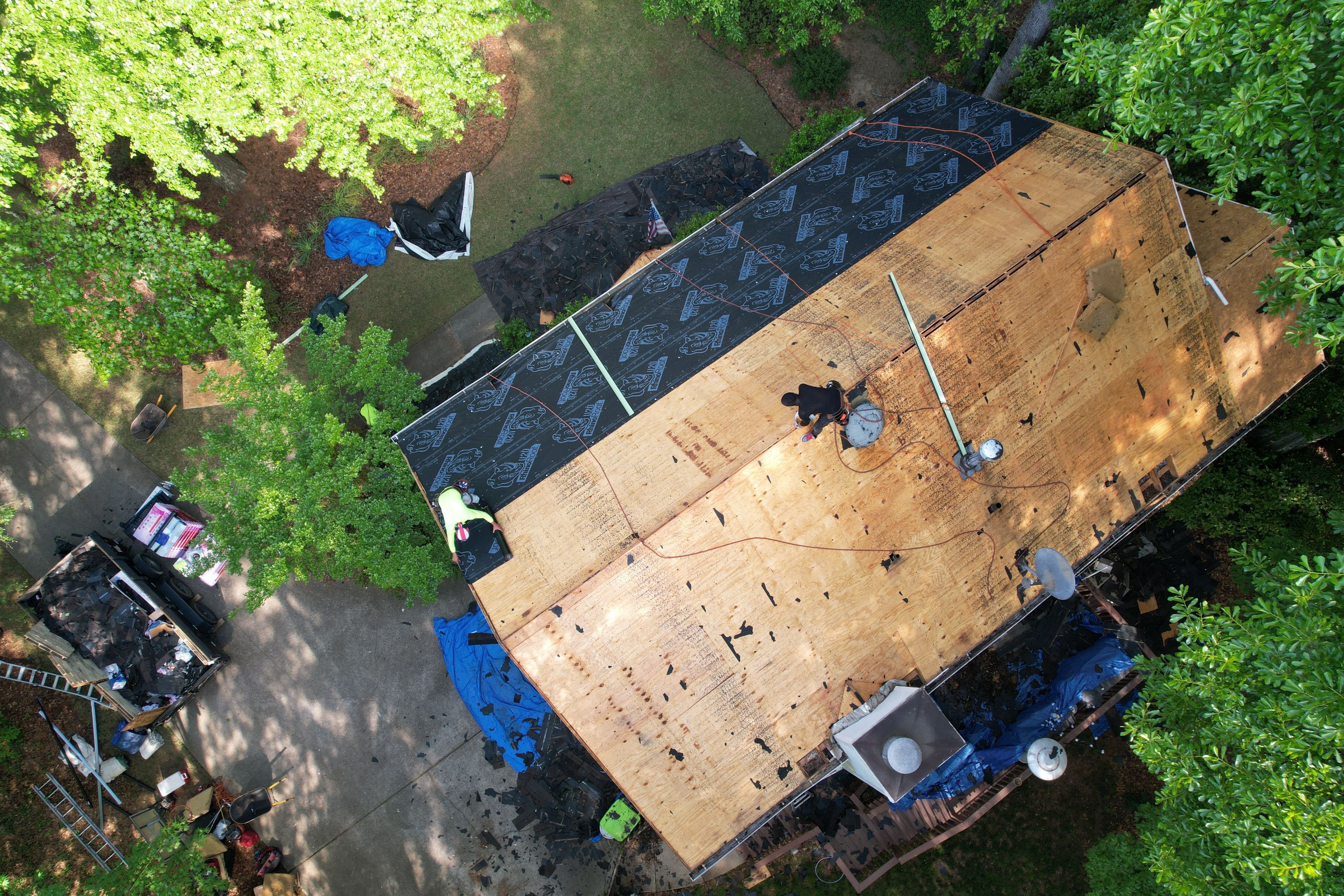 Residential Roof Replacement using Owens Corning Trudef Twilight Black by Inspector Roofing and Restoration