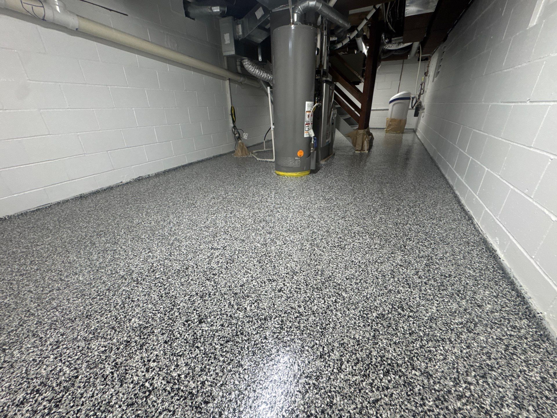 Repaint Walls and Apply Epoxy Flooring by Midwest Paint LLC