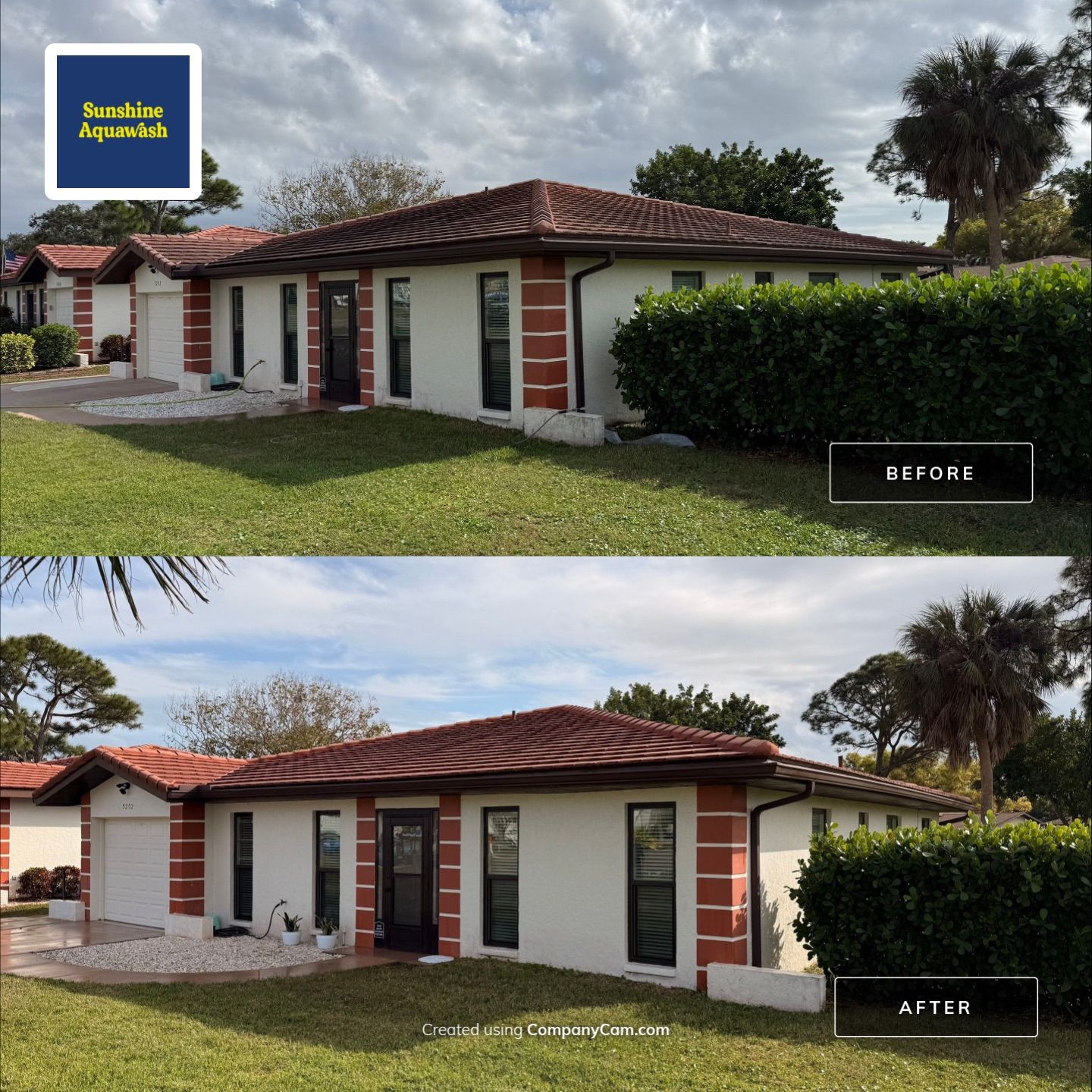 Neighboring Tile Roof Cleanings in Vivienda at Bradenton I – Bradenton, FL by Sunshine AquaWash