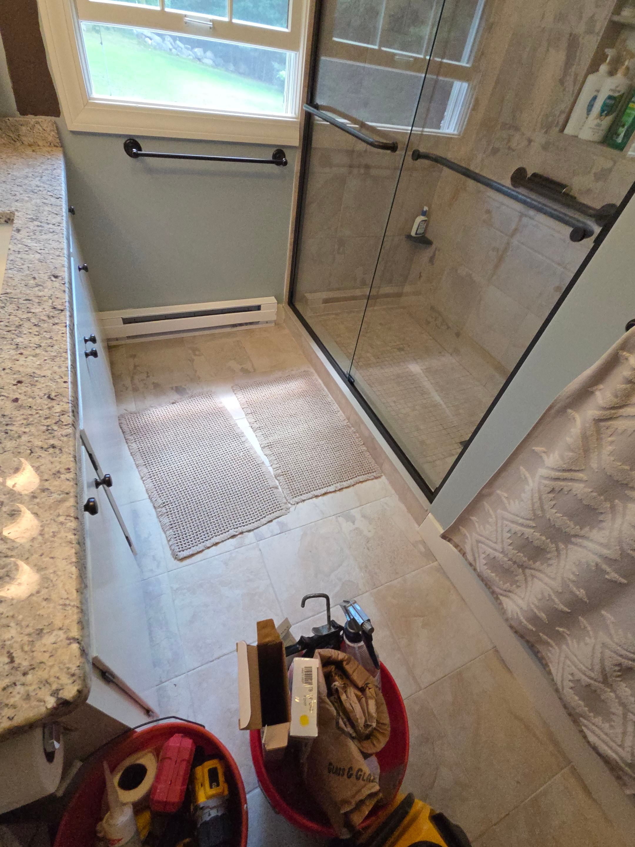 Bathroom Remodel using Alumax Shower by Cheshire Glass Company