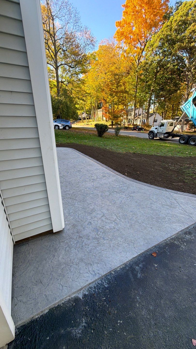 Oxford Slate Stamp w/ Border Walkway by NG Masonry & Construction LLC